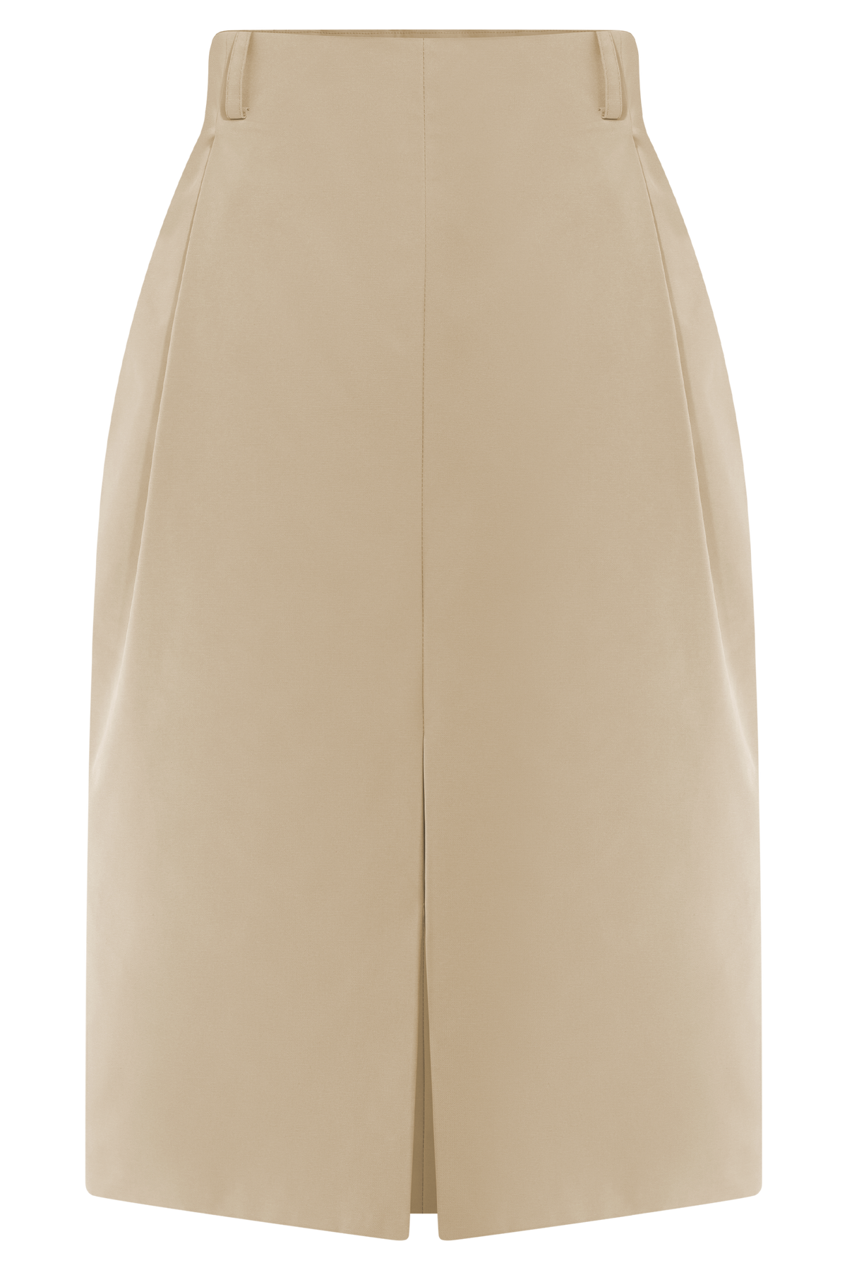 Vera Suiting Split Front Midi Skirt - Ivory Stone