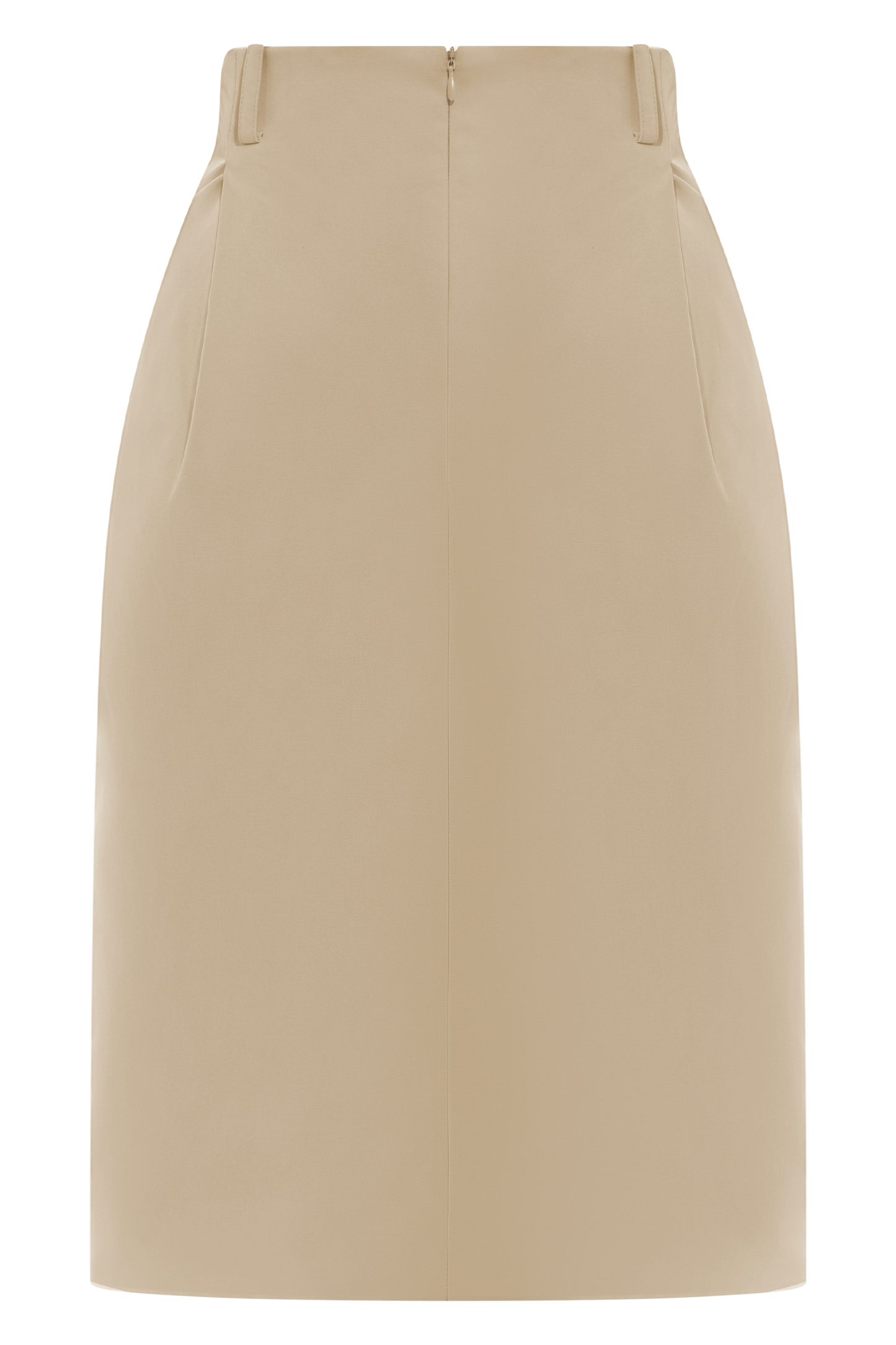 Vera Suiting Split Front Midi Skirt - Ivory Stone