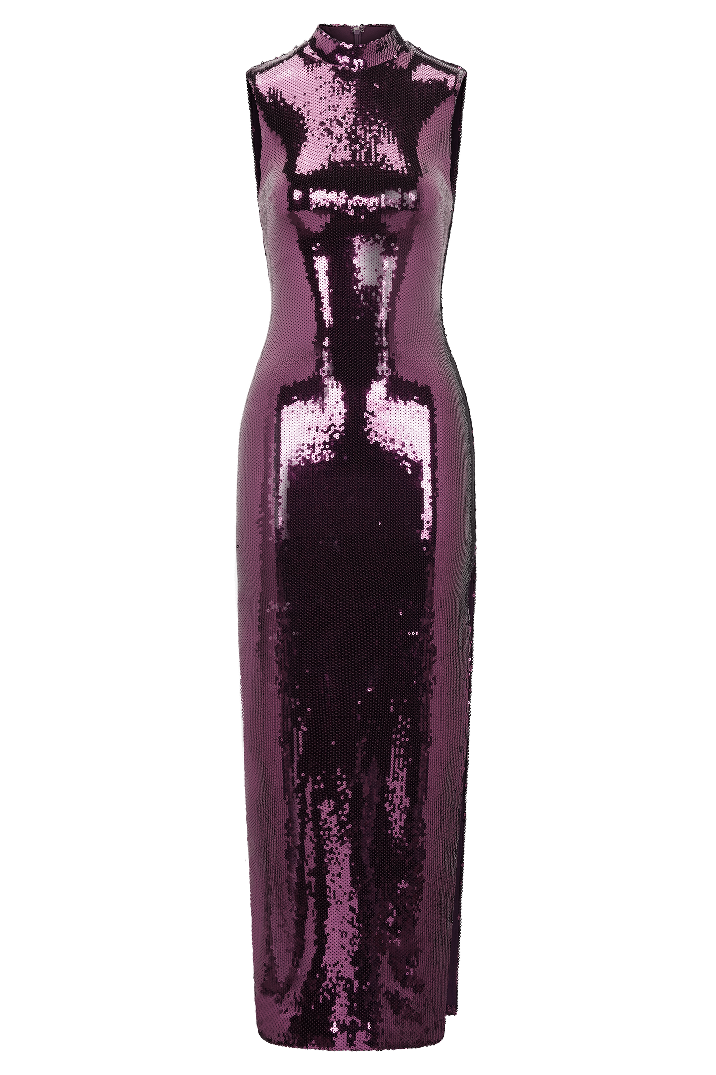 Veronica Sequin Midi Dress - Plum