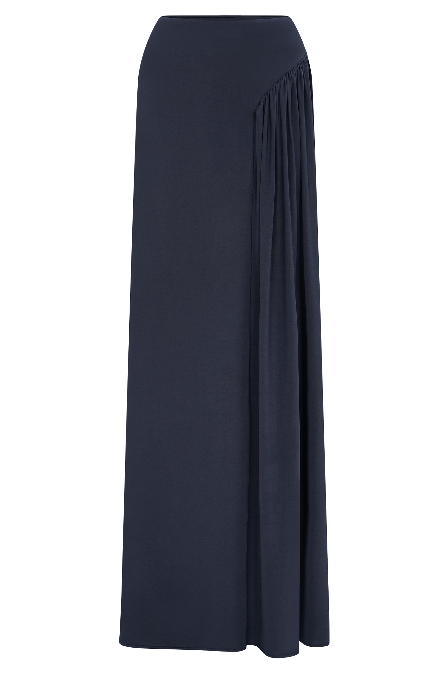 Vivica Slinky Gathered Maxi Skirt - Midnight Navy