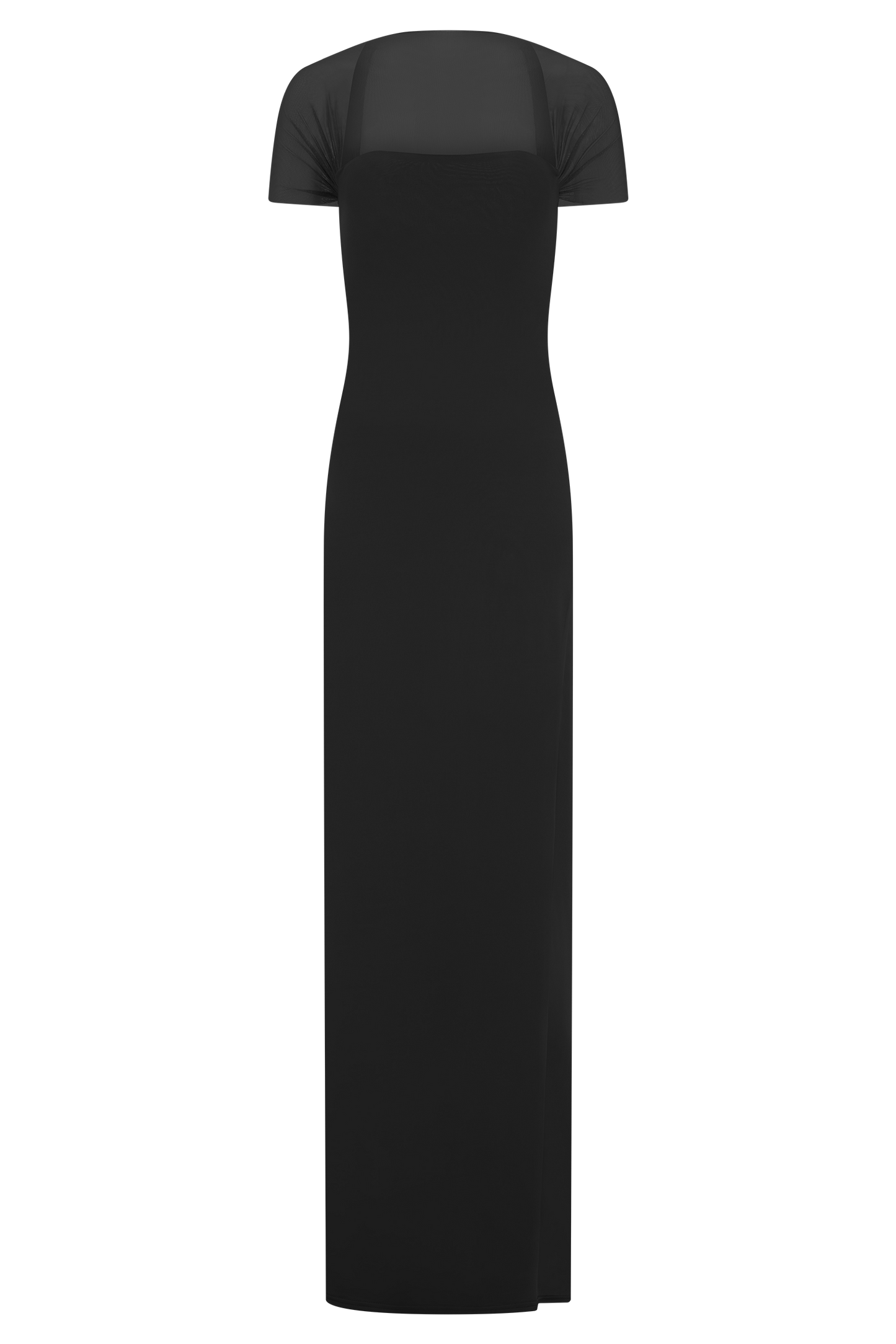 Wyatt Slinky And Mesh Maxi Dress - Black