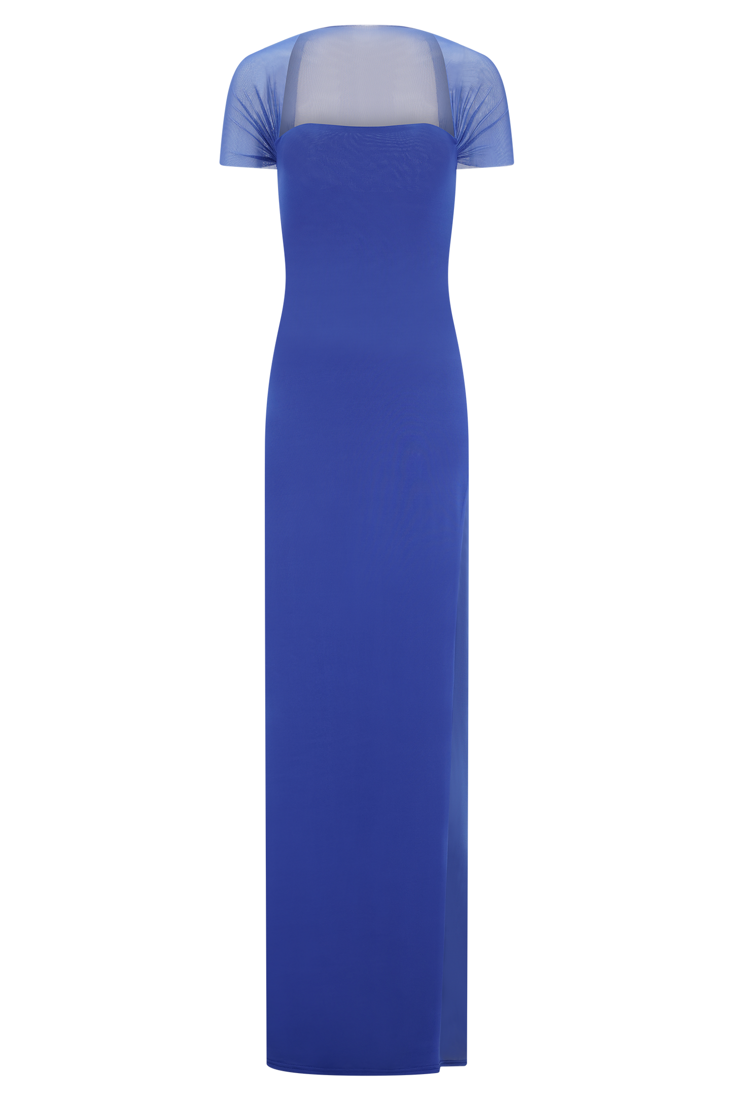 Wyatt Slinky And Mesh Maxi Dress - Cobalt Blue