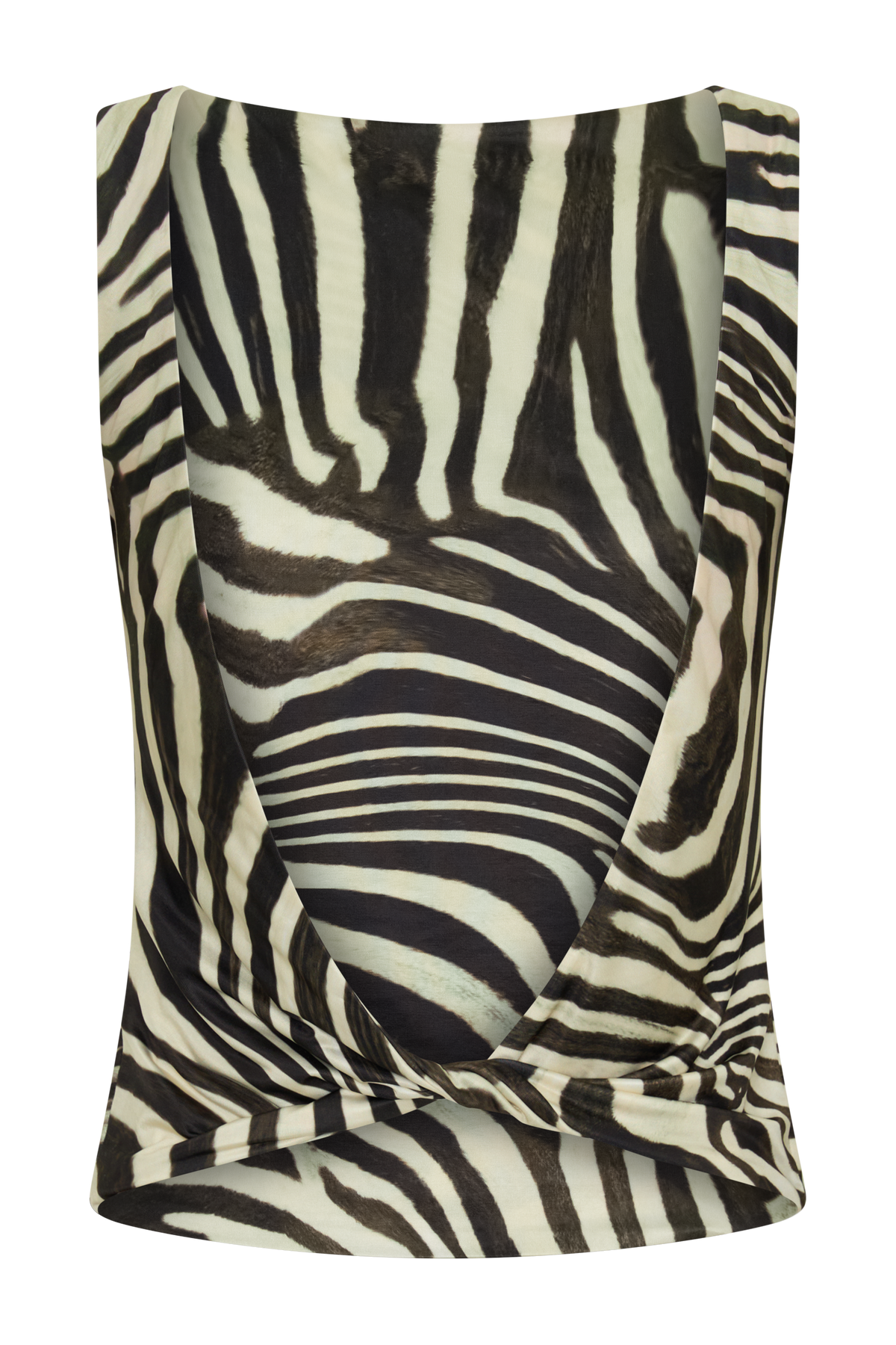 Yura Backless Twist Top - Zebra Print