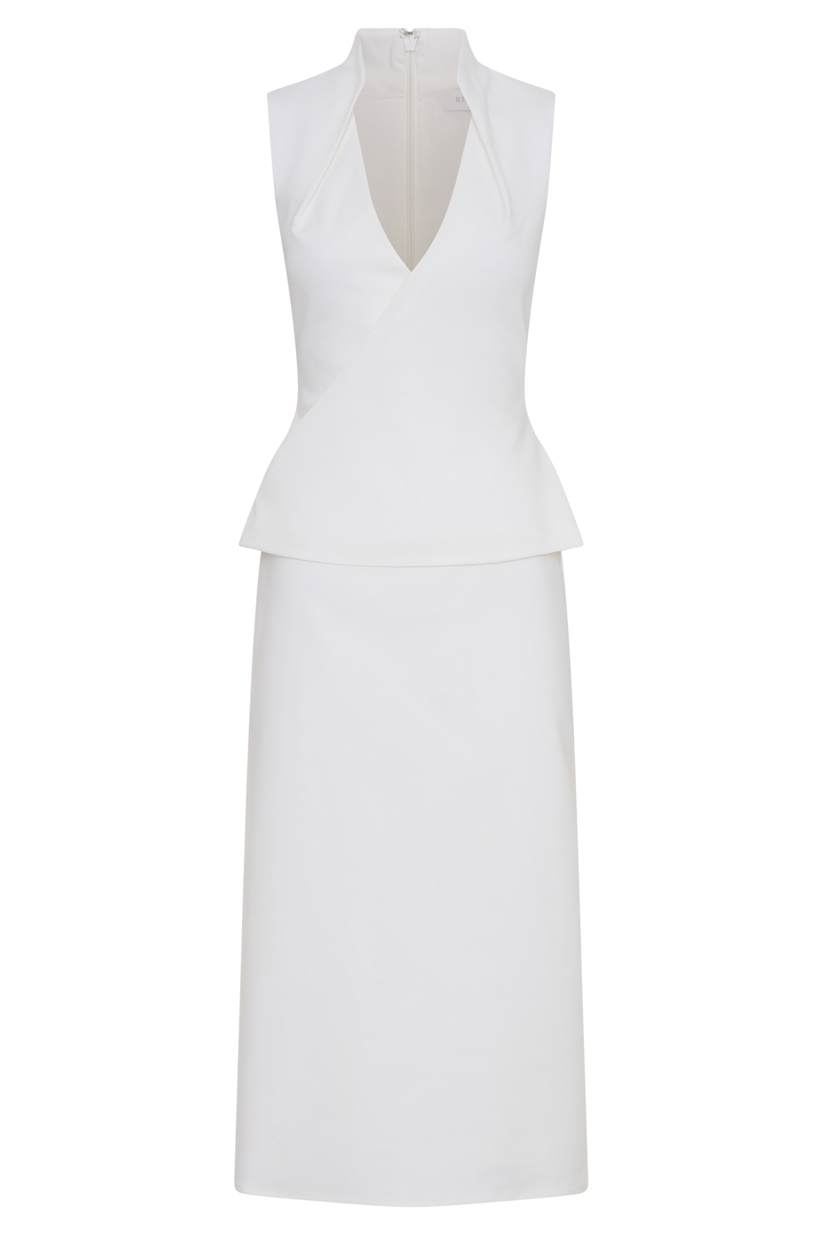 Yanina Cotton Halter Midi Dress - White