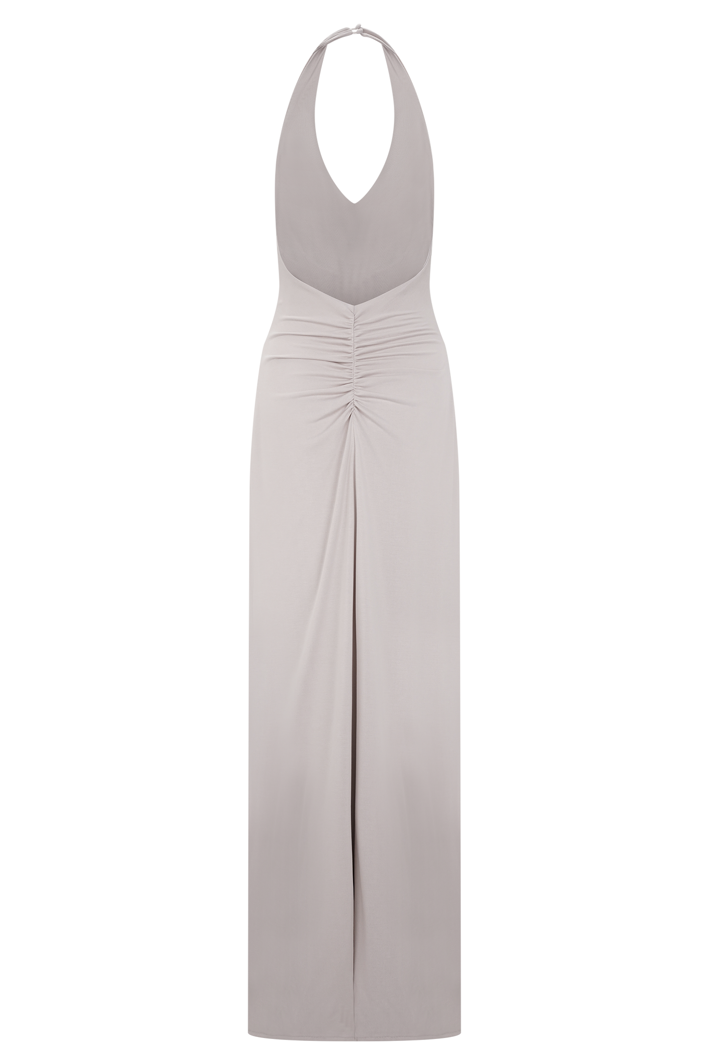 Yelena Ruched Halter Maxi Dress - Taupe