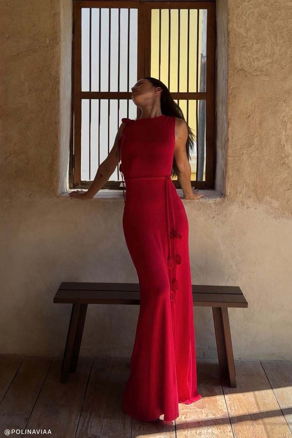 Monay Tulip Maxi Dress / Raspberry | MESHKI