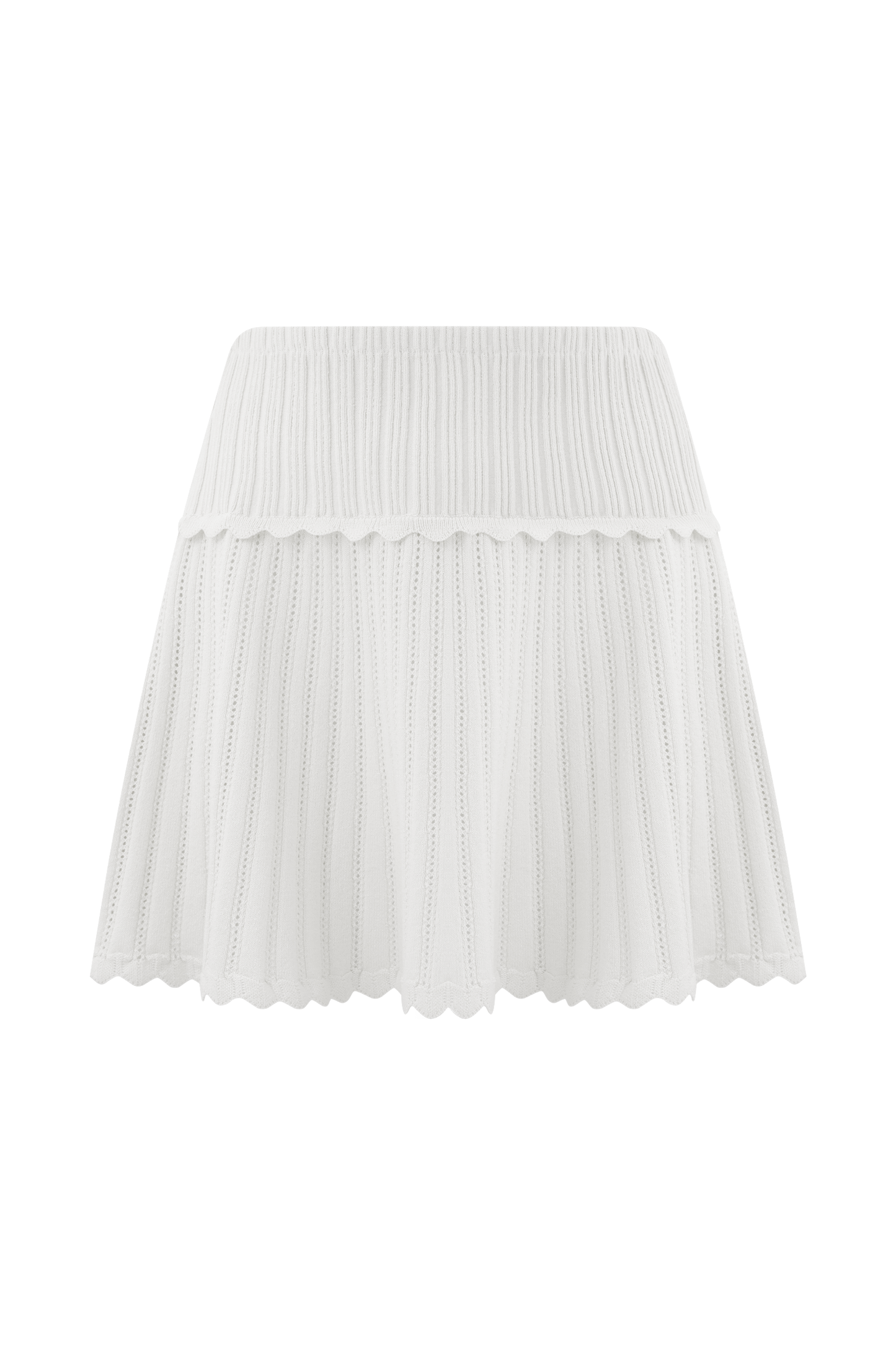 Indy Pointelle Knit Mini Skirt - Ivory