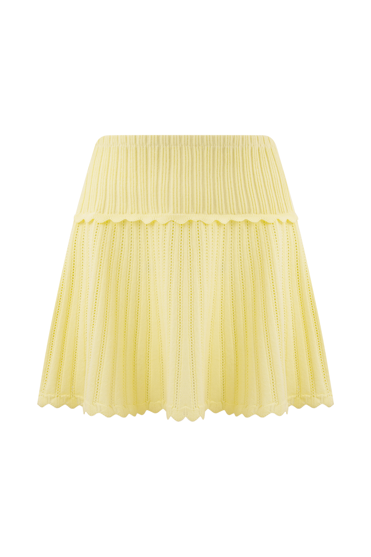 Indy Pointelle Knit Mini Skirt - Lemon