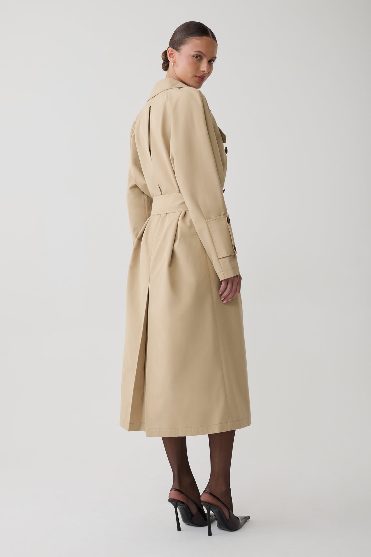 Dillon Oversized Trench Coat - Stone