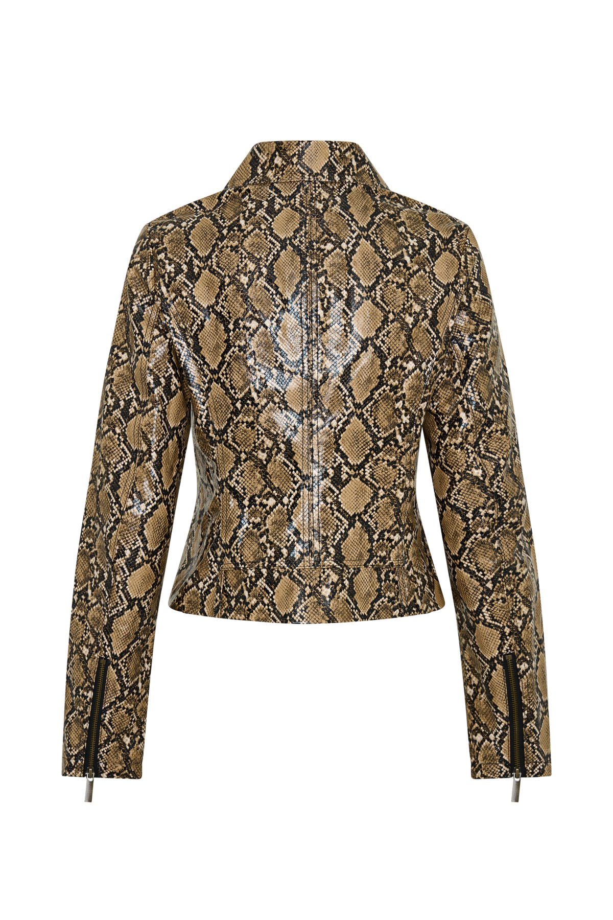 Bonnie Faux Leather Zip Up Jacket - Snake Print