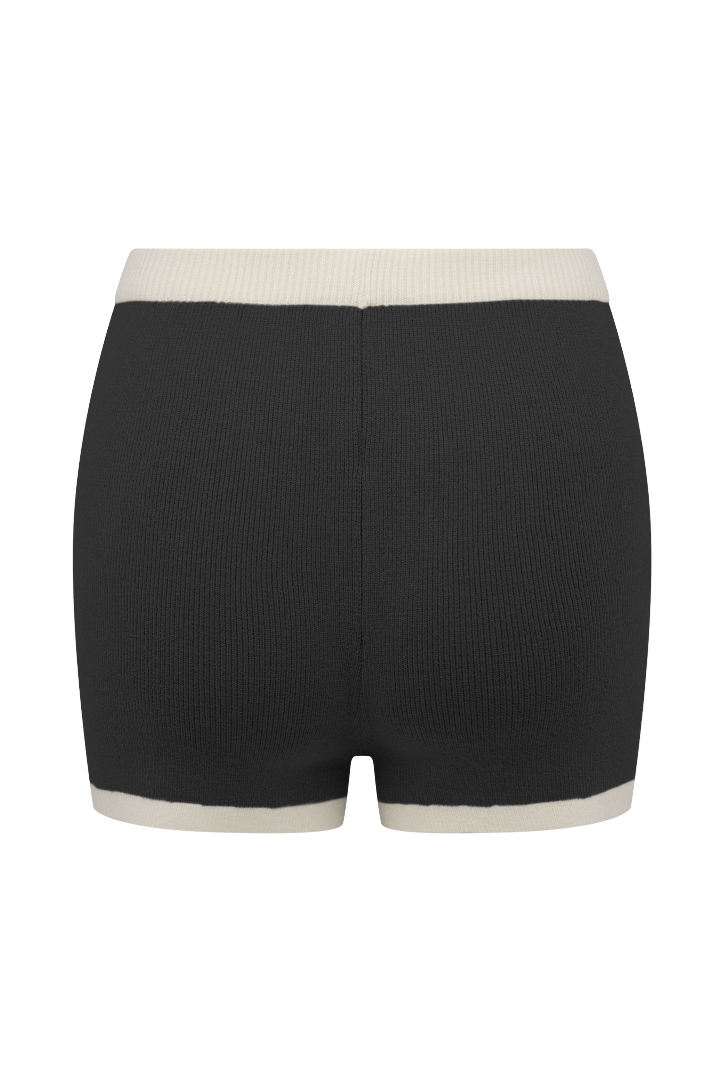 Julianne Contrast Knit Shorts - Black/White