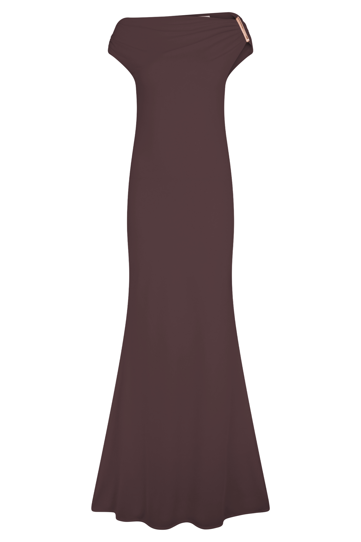 Kinsley Slinky Maxi Dress With Hardware - Chocolate