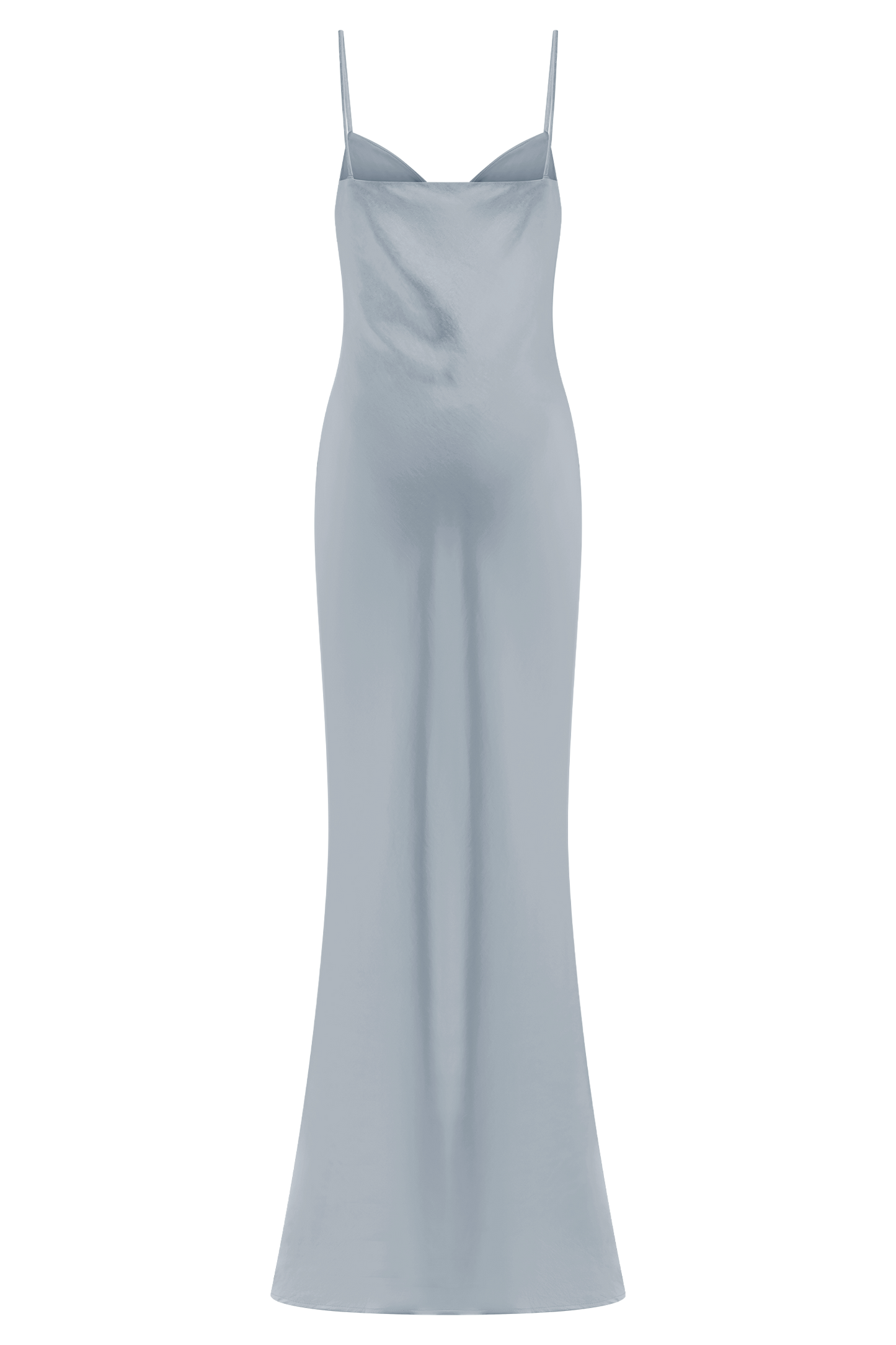 Lilly Sweetheart Satin Maxi Dress - Frosted Blue