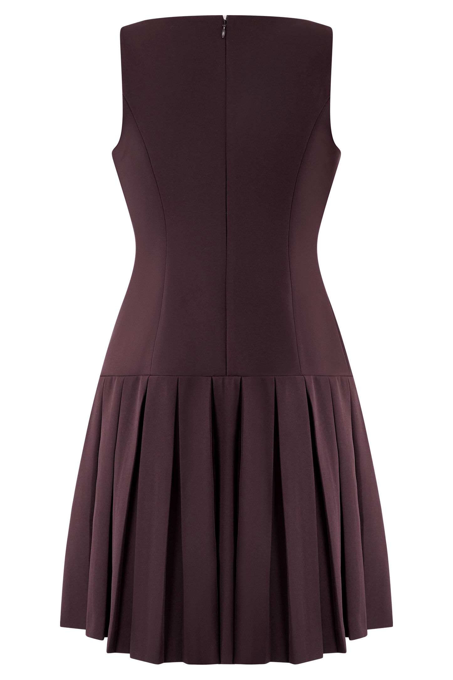 Mackenzie Sleeveless Pleated Mini Dress - Mahogany