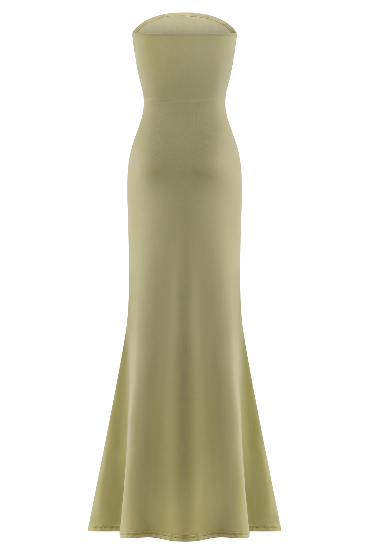 Madison Strapless Slinky Maxi Dress - Sage