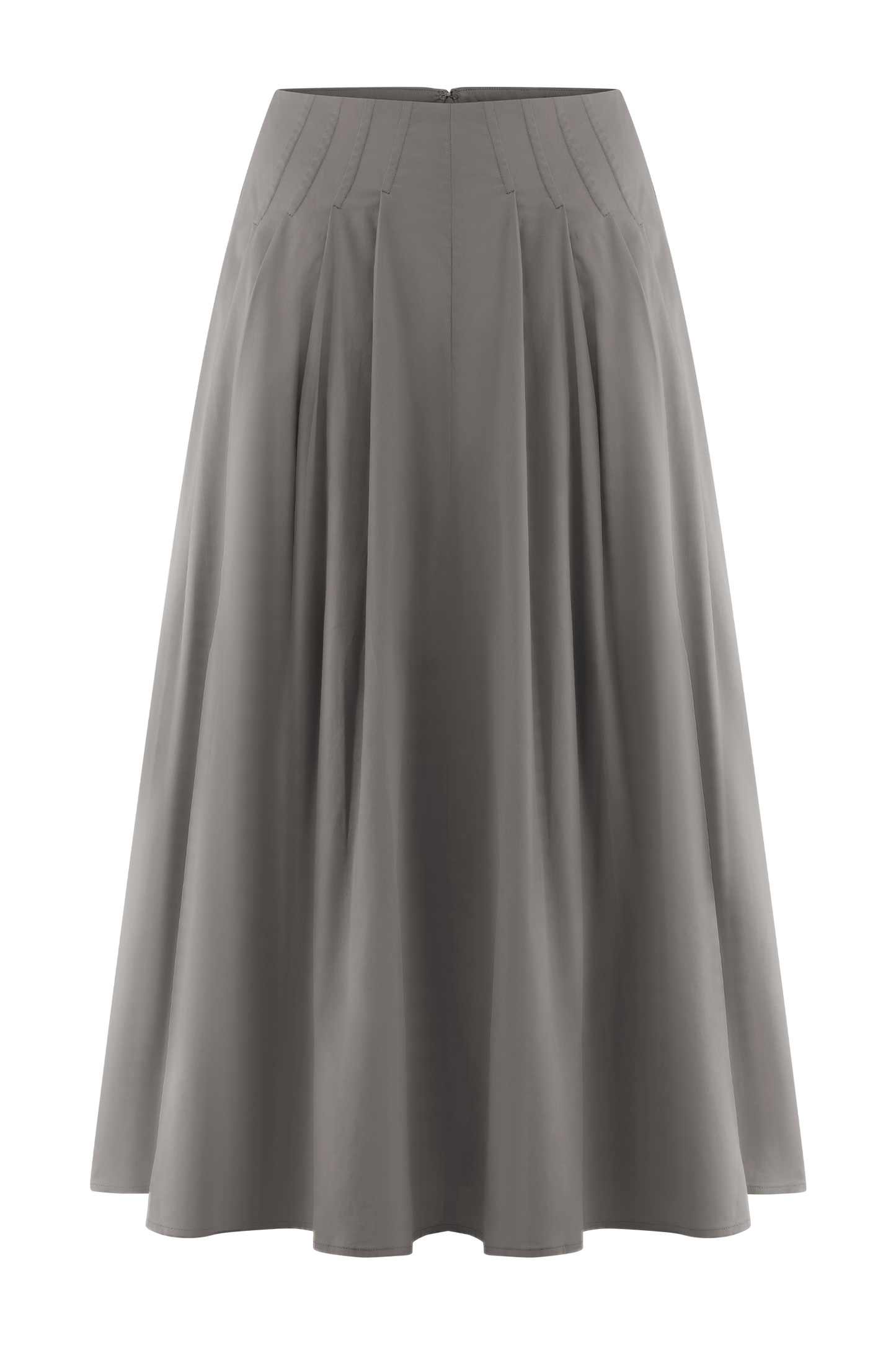 Mae A-Line Midi Skirt - Pebble Brown