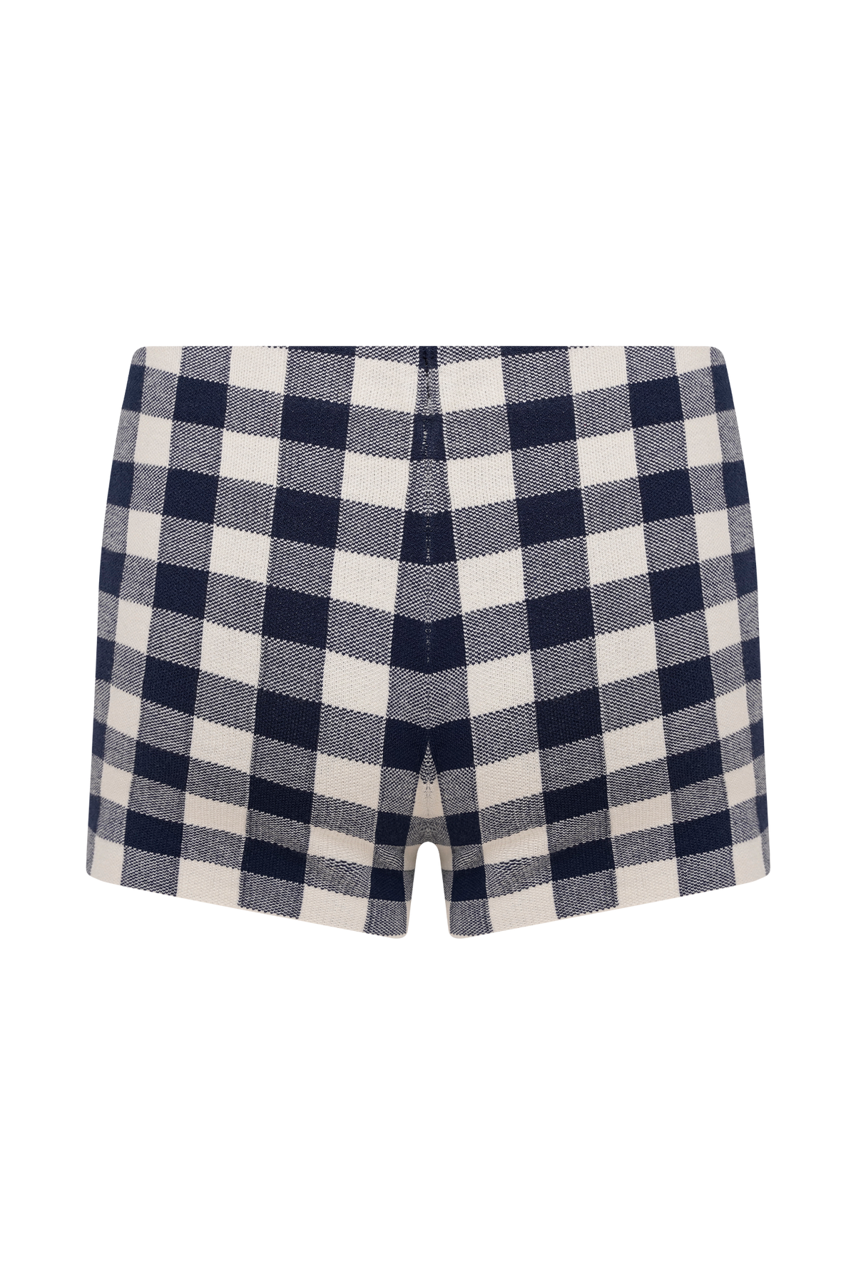 Marcie Knit Short - Navy Gingham