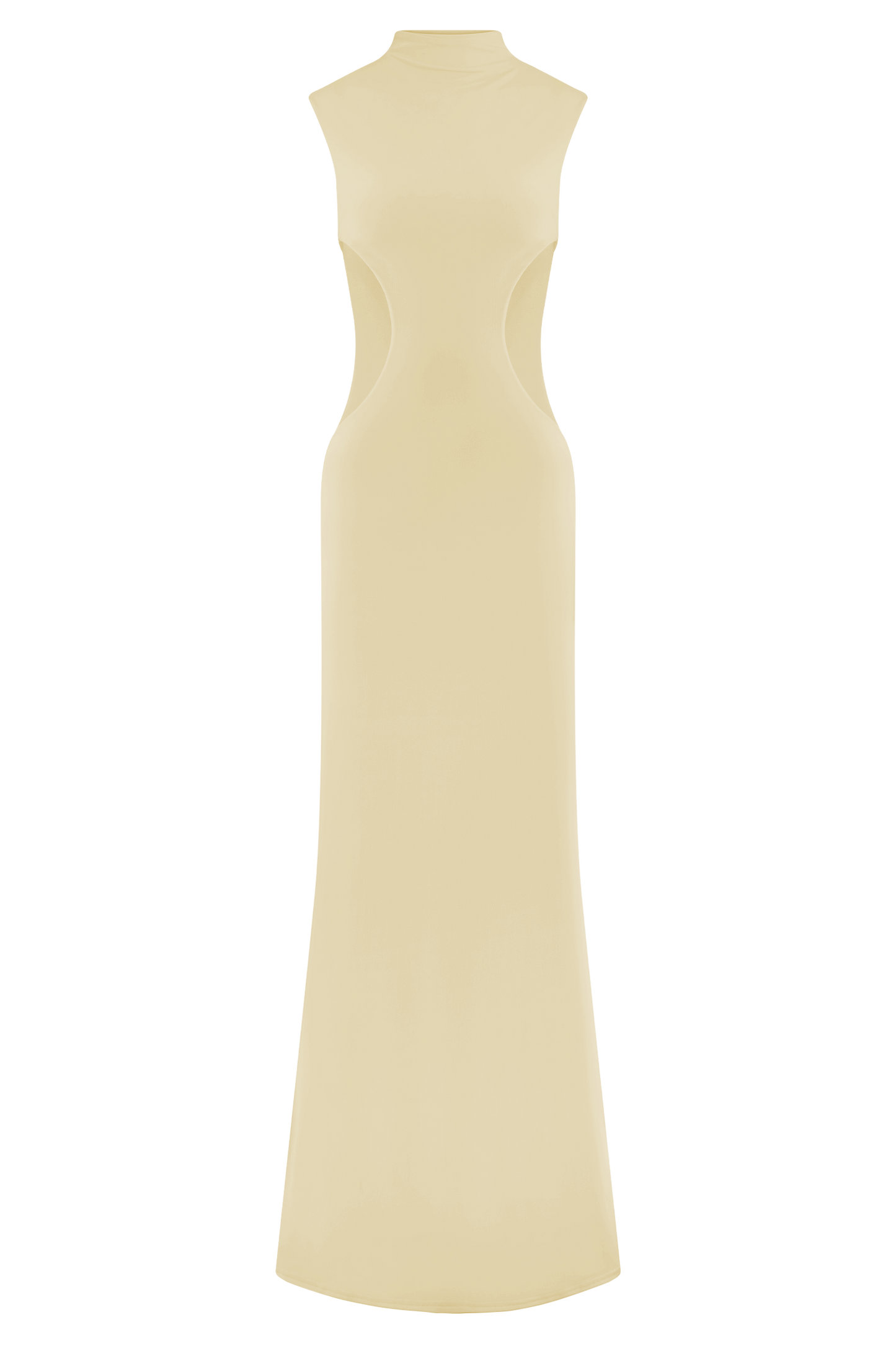 Massie Slinky And Mesh Maxi Dress - Lemon