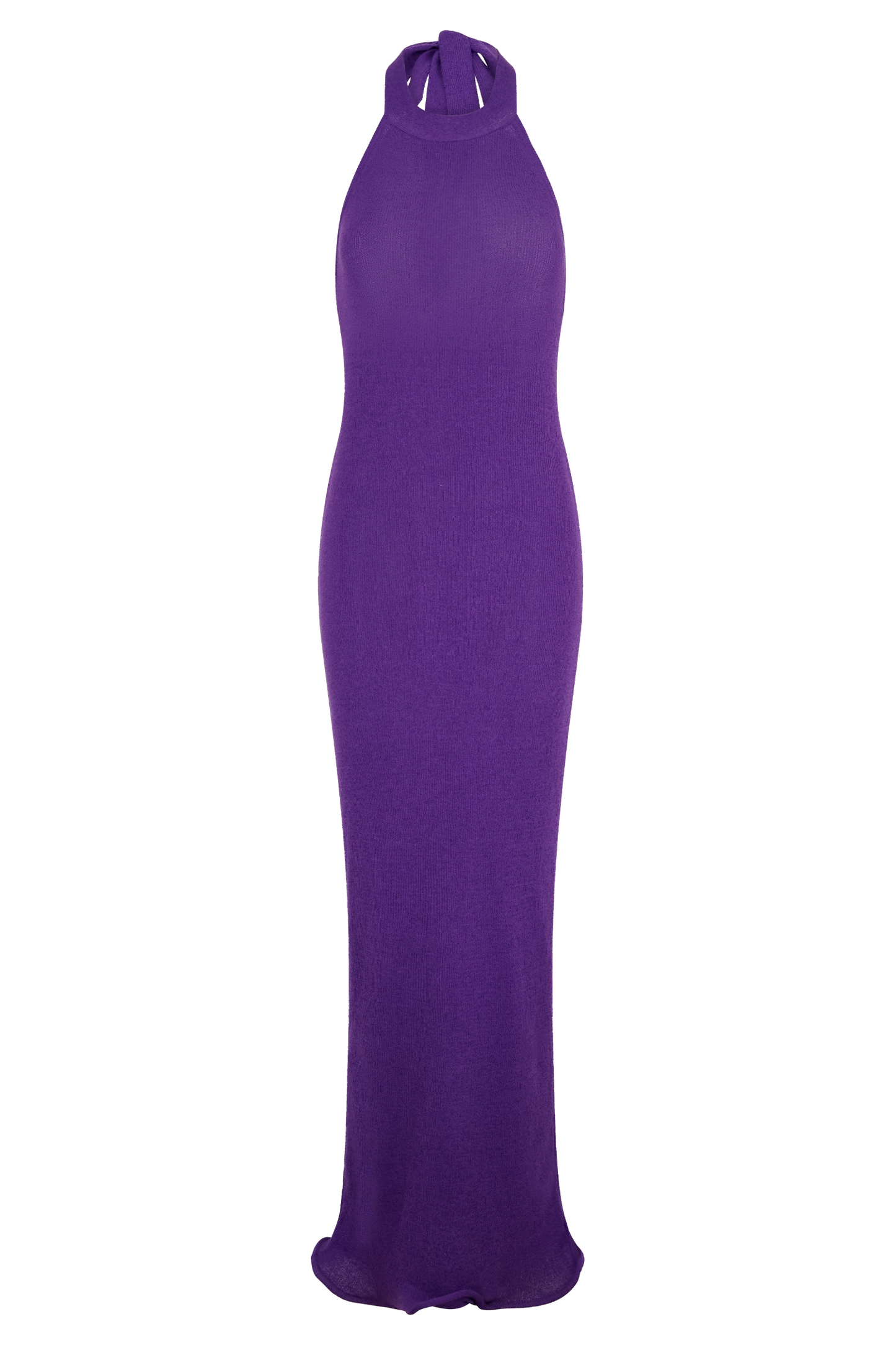 Melodie Halter Knit Maxi Dress - Purple