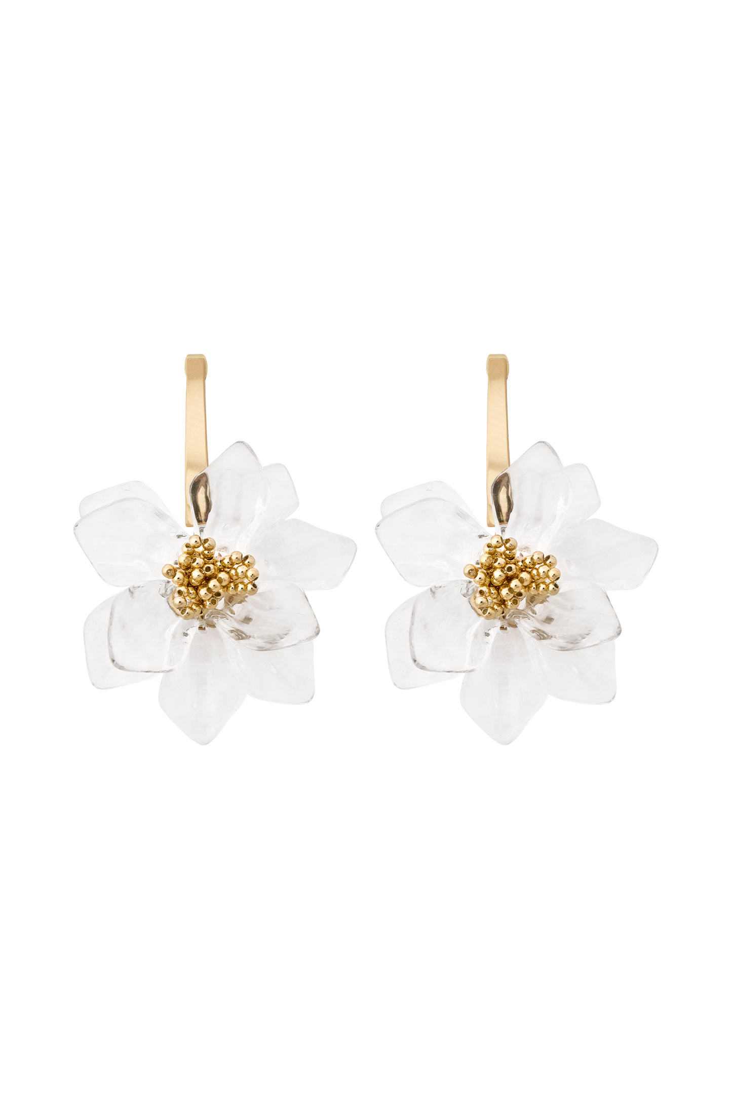 Naomi Acrylic Flower Earring - Gold