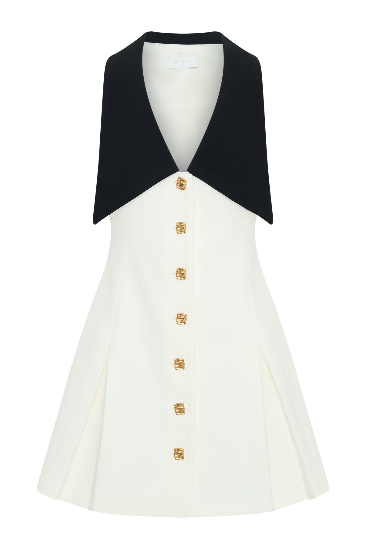 Oli Sleeveless Contrast Mini Dress - Ivory/Black