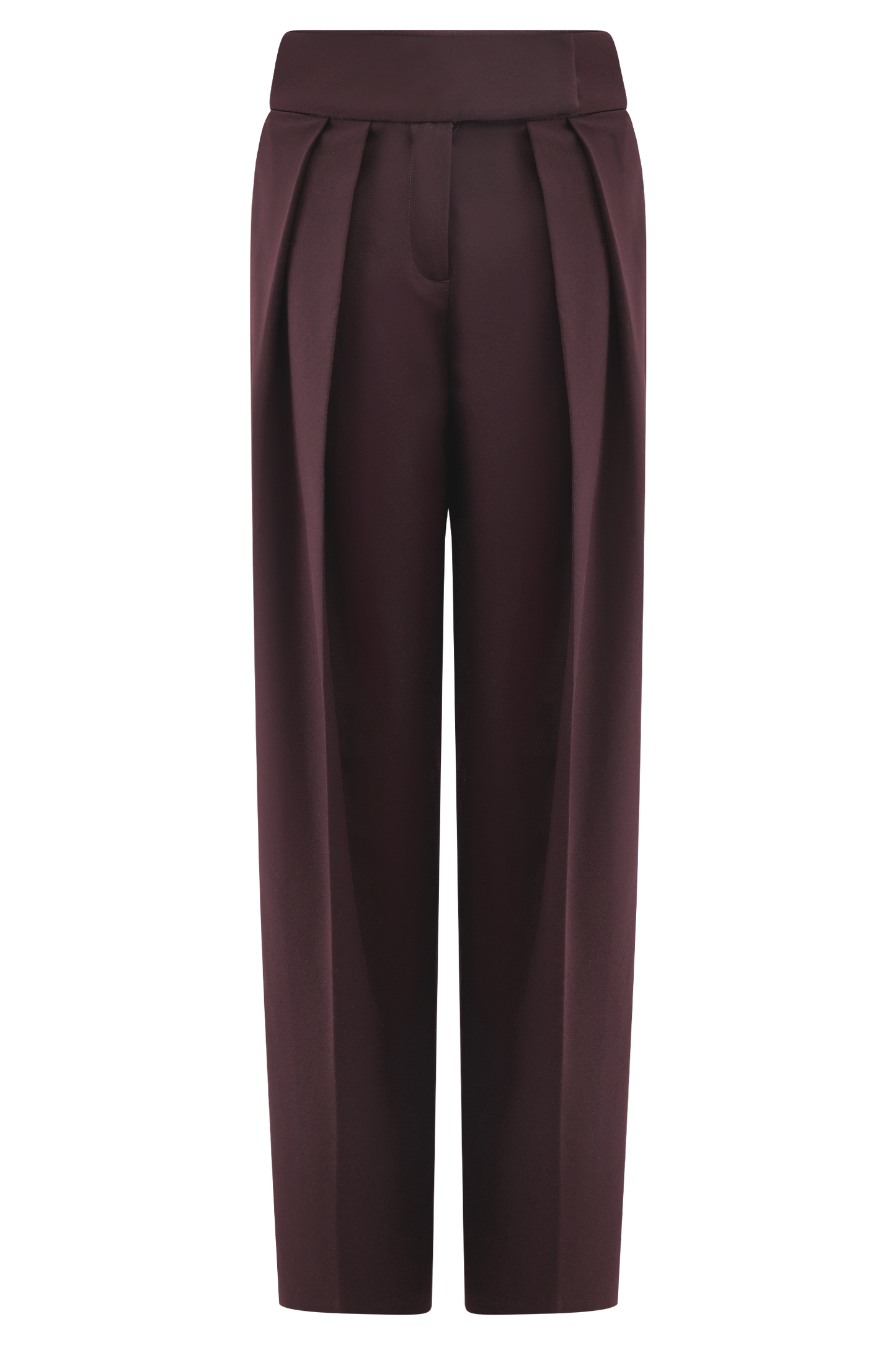 Penelope Pleated High Waisted Pants - Chocolate