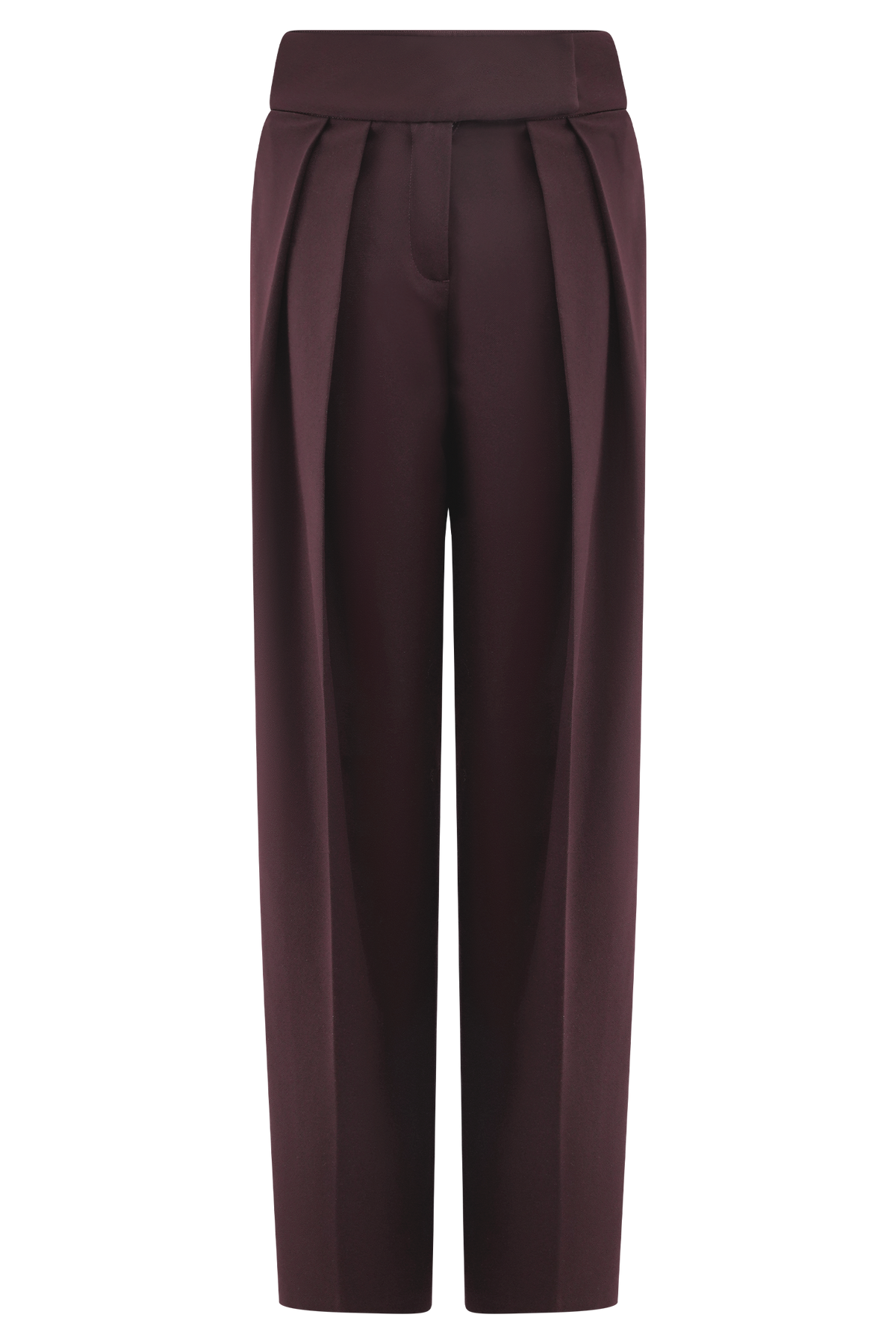 Penelope Pleated High Waisted Pants - Chocolate