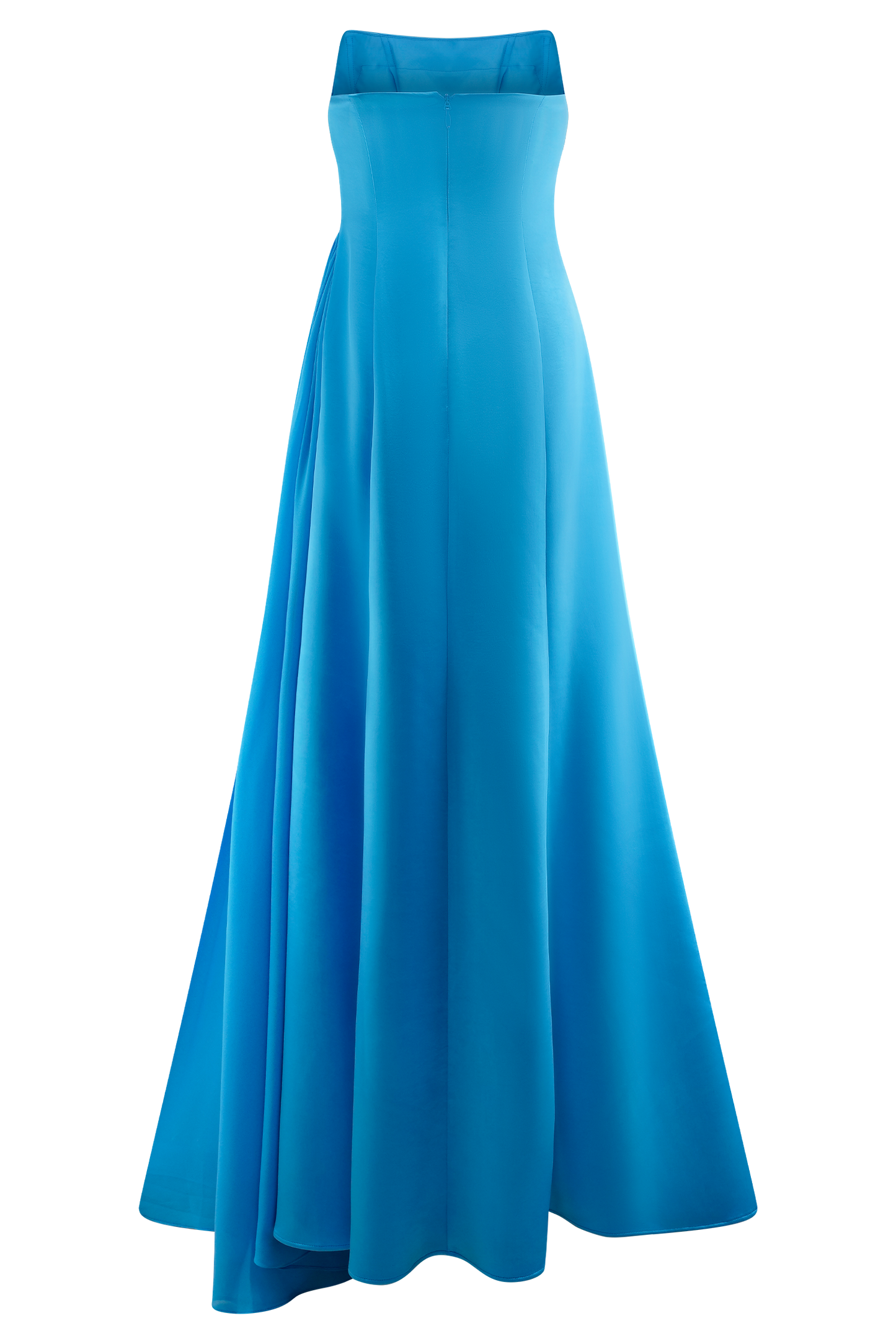 Rosella Satin Strapless Maxi Dress - Cyan Blue