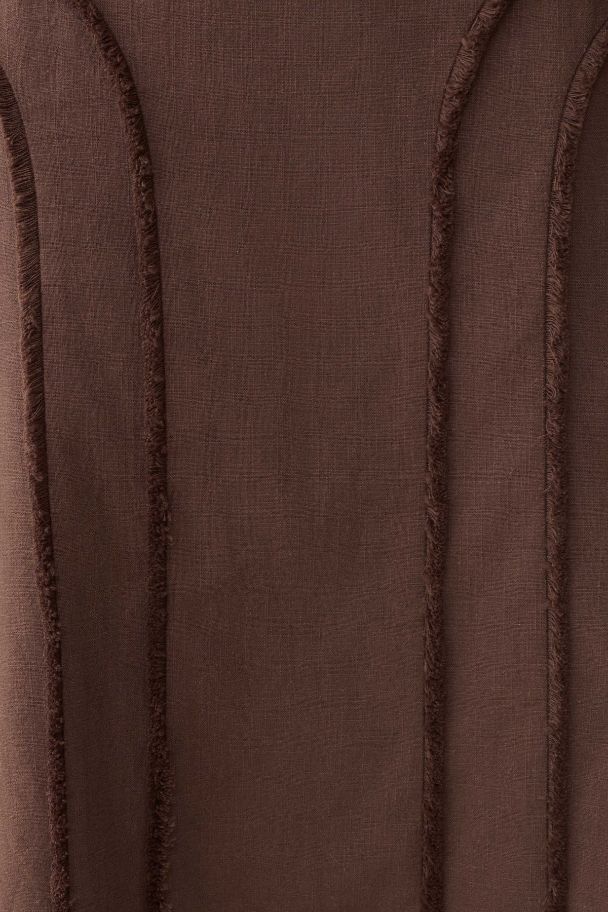 Annie Linen Frayed Midi Skirt - Dark Chocolate