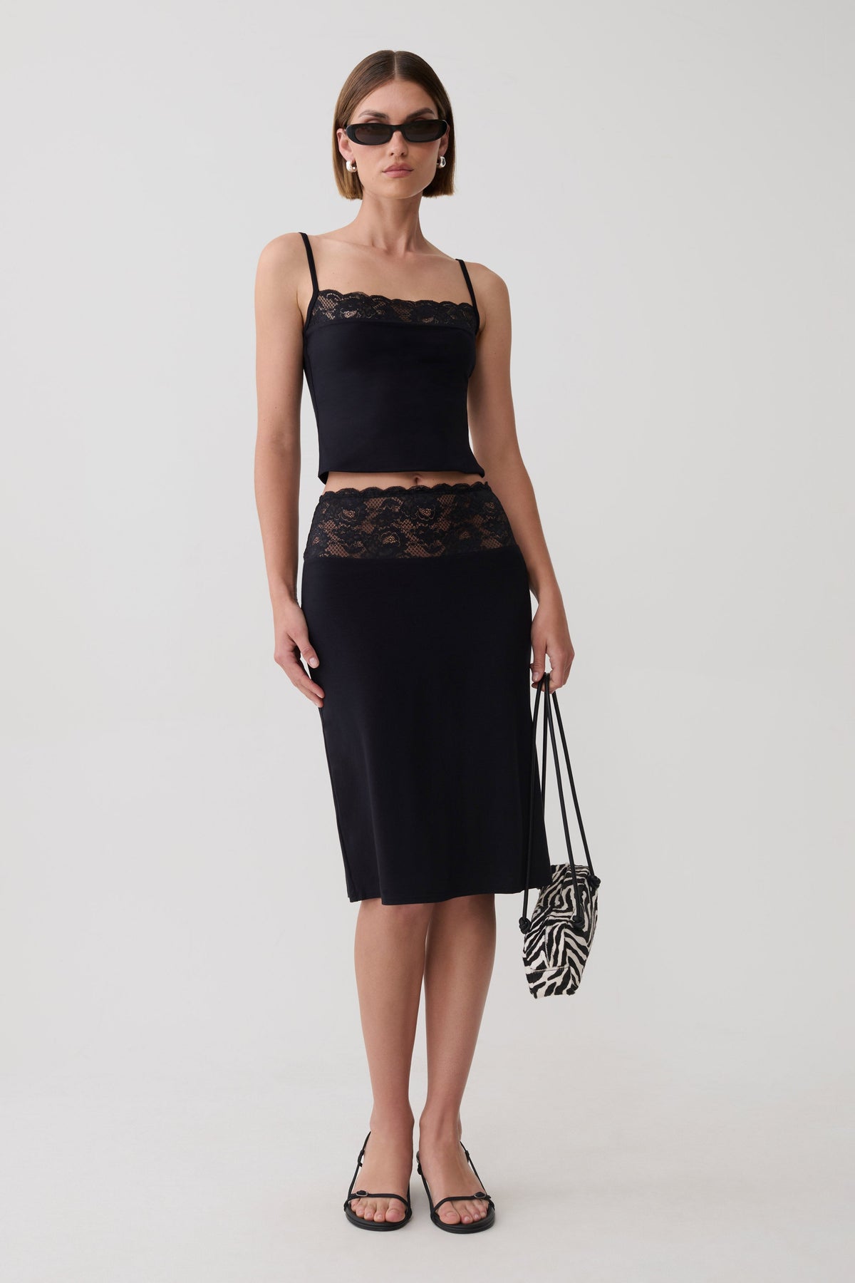 Elia Lace Skirt - Black