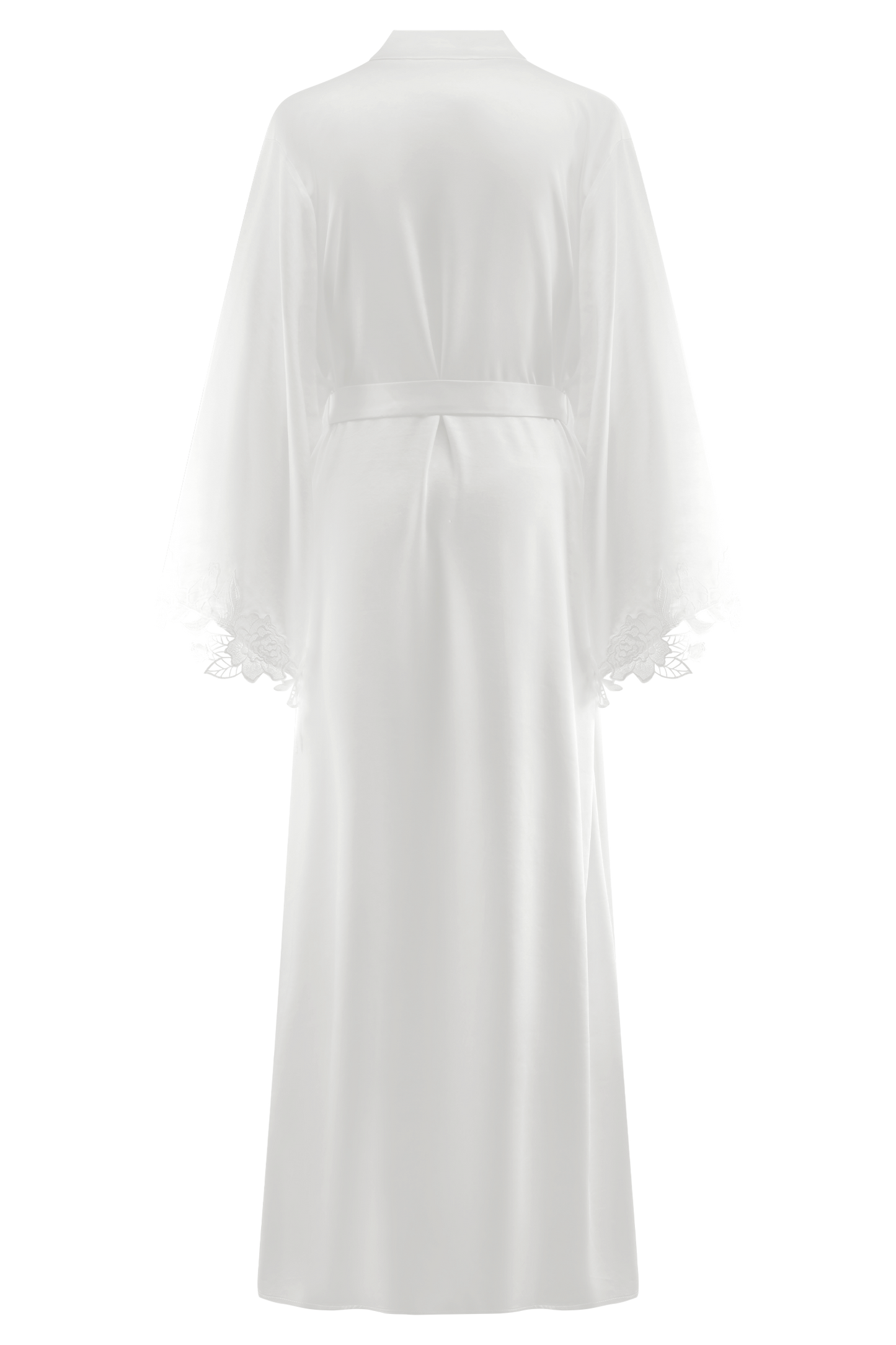 Sullivan Satin Bridal Robe With Lace - Ivory