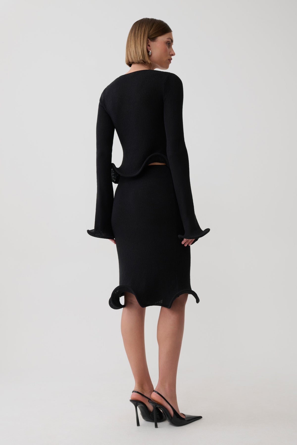 Gigi Long Sleeve Knit Top - Black