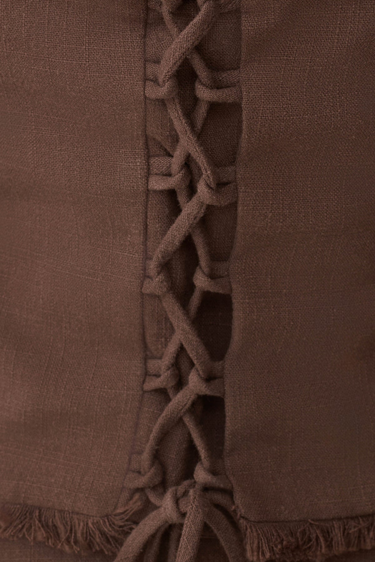 Annie Strapless Tie Back Linen Top - Dark Chocolate