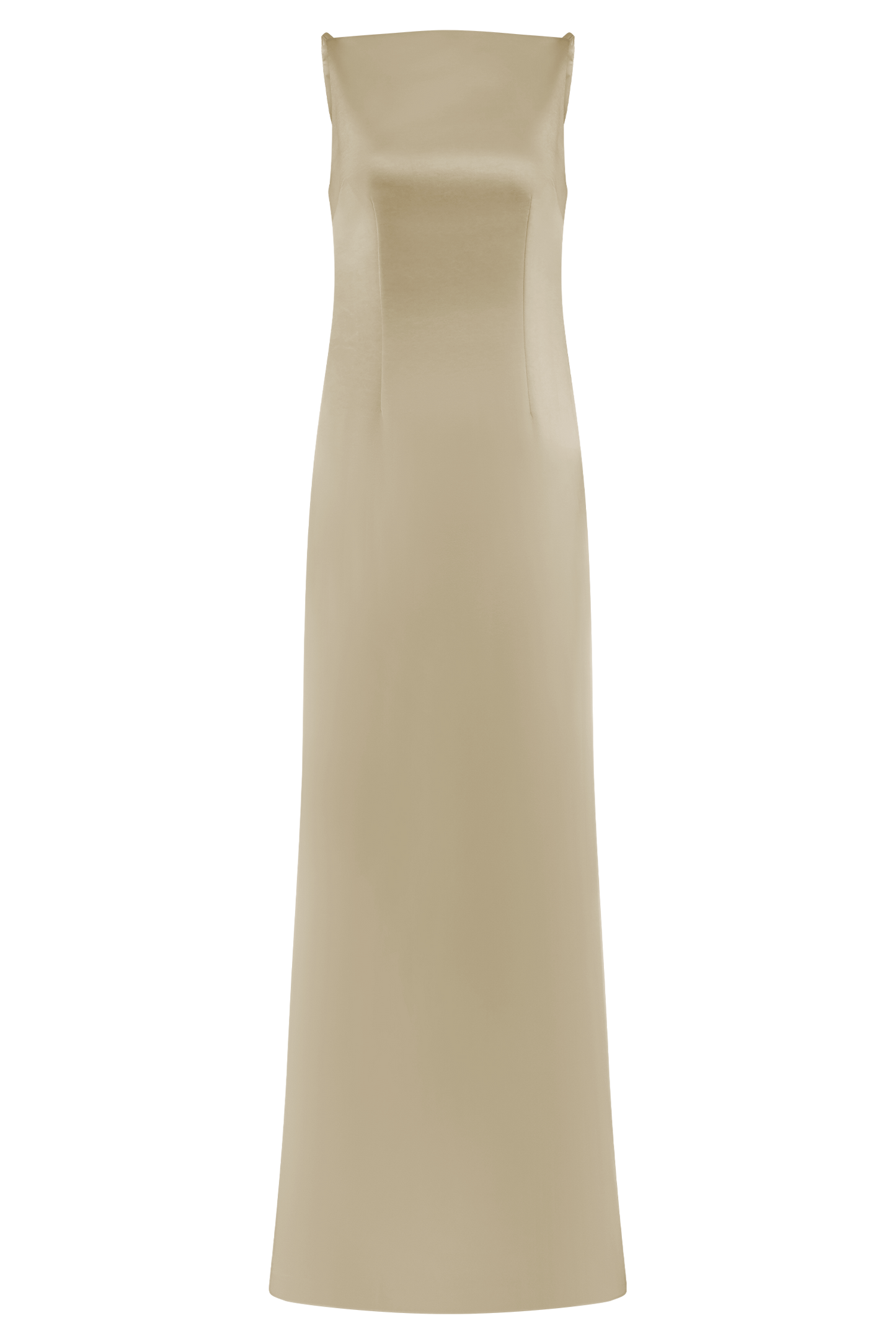 Violet Sleeveless Satin Maxi Dress - Blush Gold