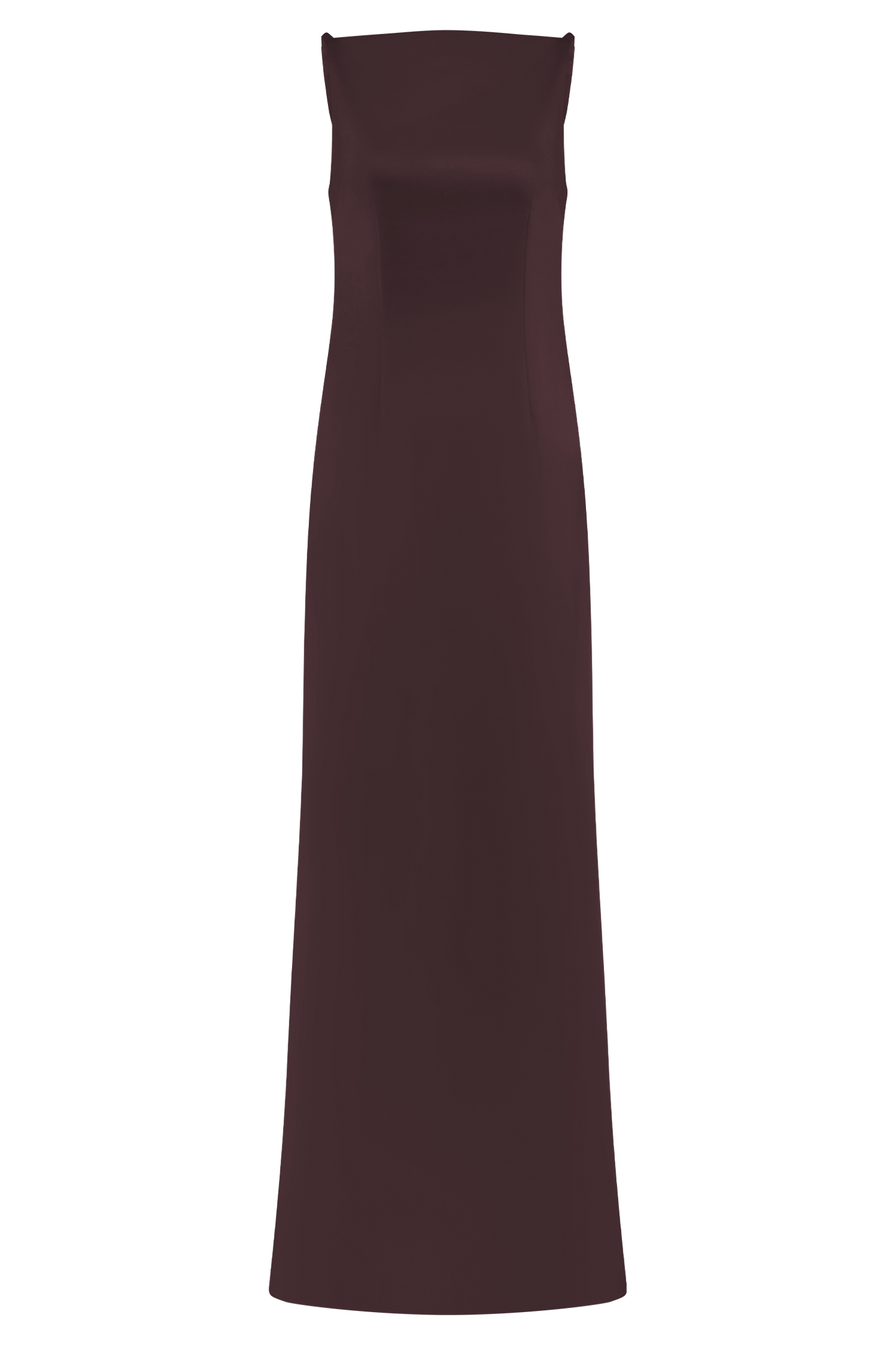 Violet Sleeveless Satin Maxi Dress - Dark Chocolate