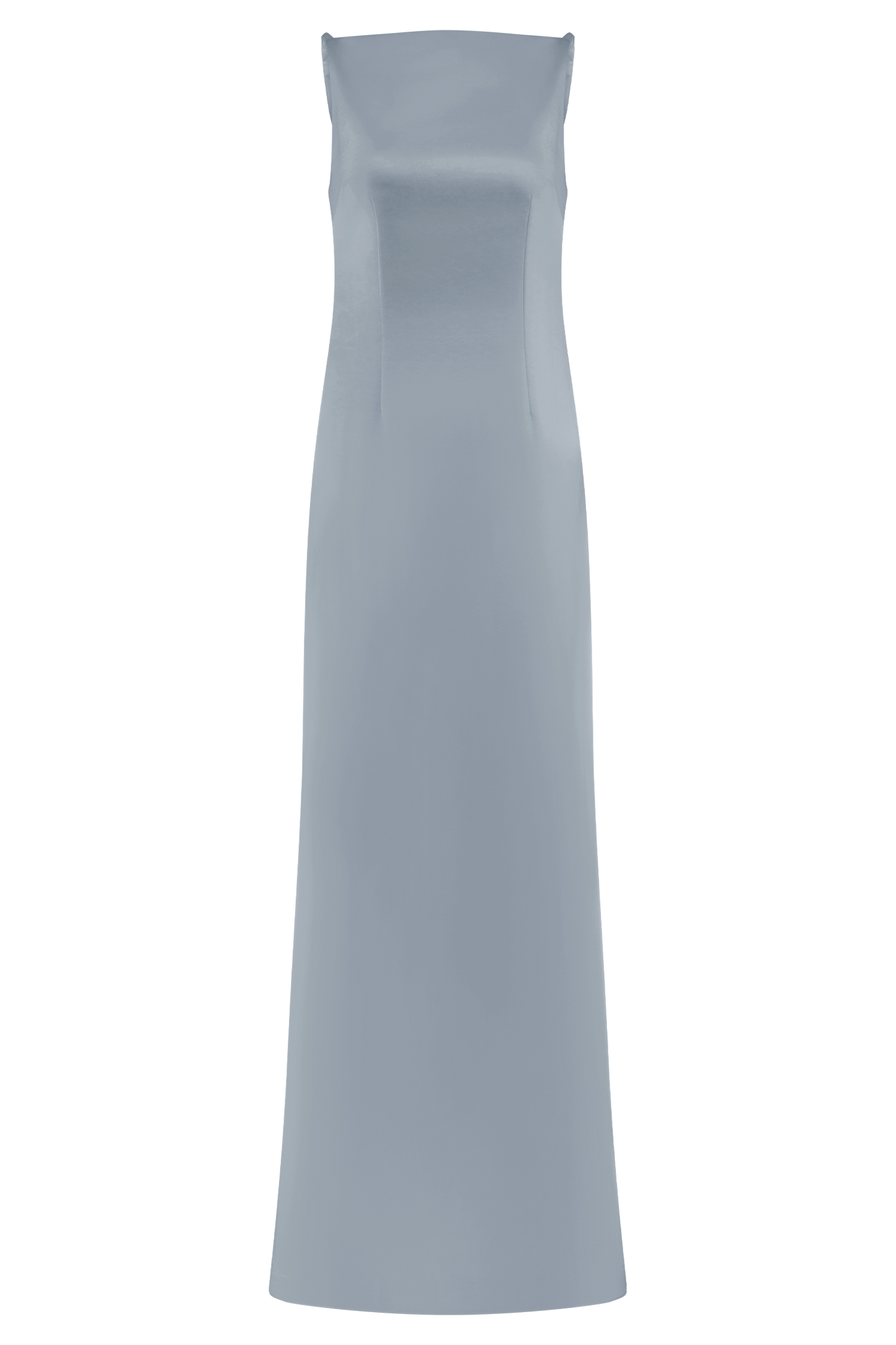 Violet Sleeveless Satin Maxi Dress - Frosted Blue