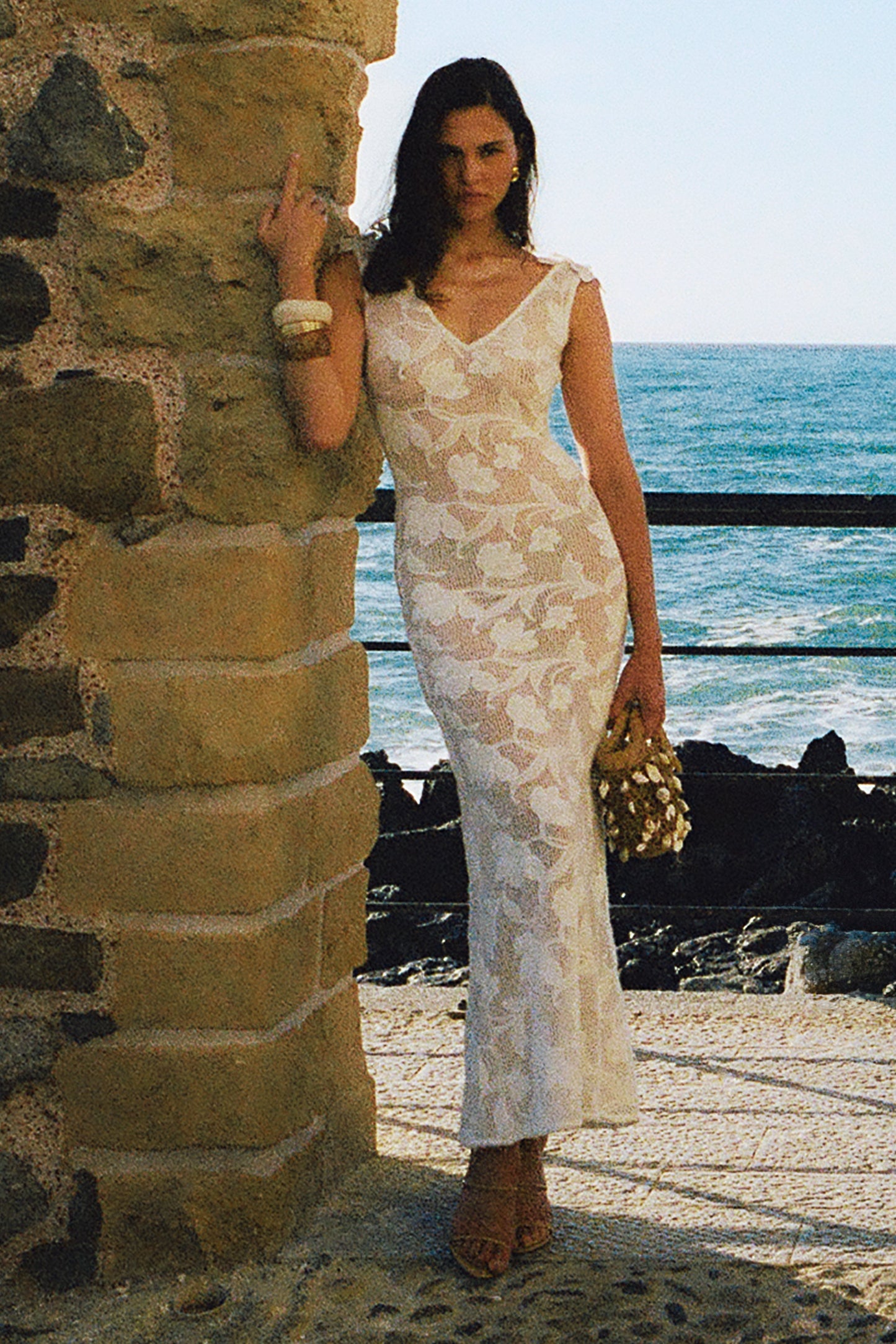 Cornelia Floral Sheer Maxi Dress - Ivory