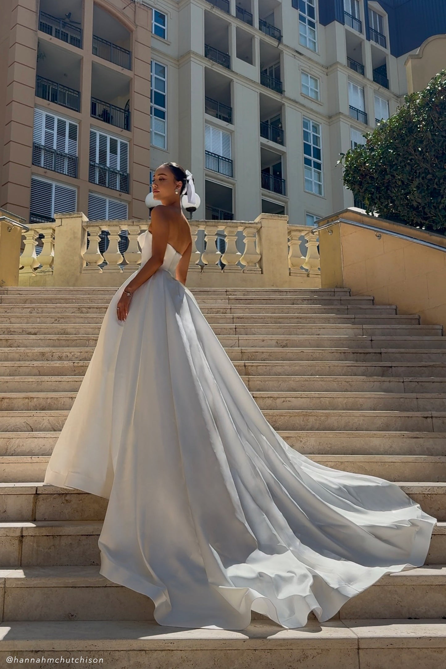 Delphine Satin Strapless Maxi Gown - White