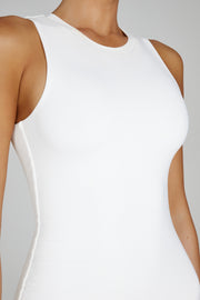 Jill Sleeveless Tank Midi Dress - White