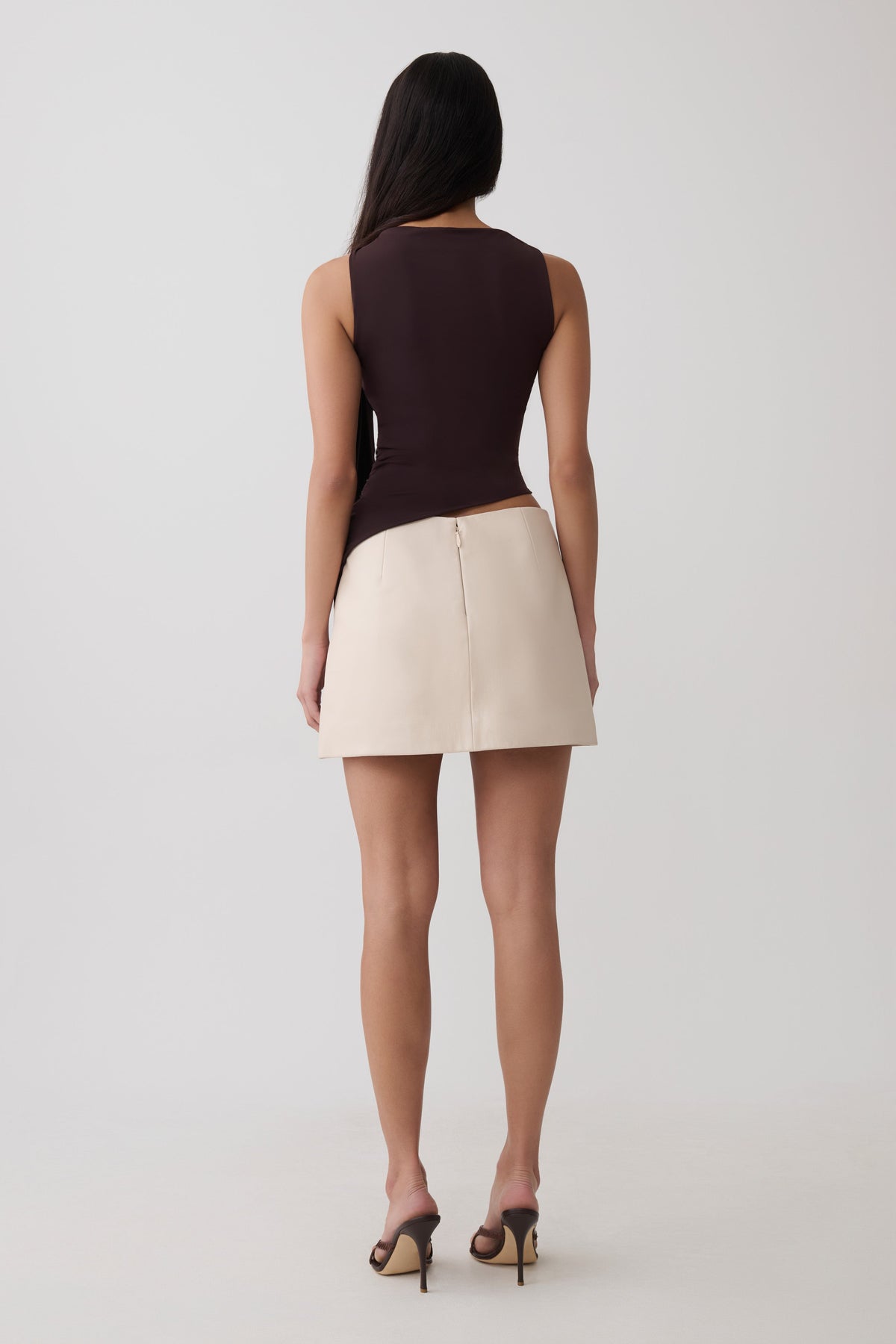 Amabel Gather Knot Sleeveless Top - Chocolate #2
