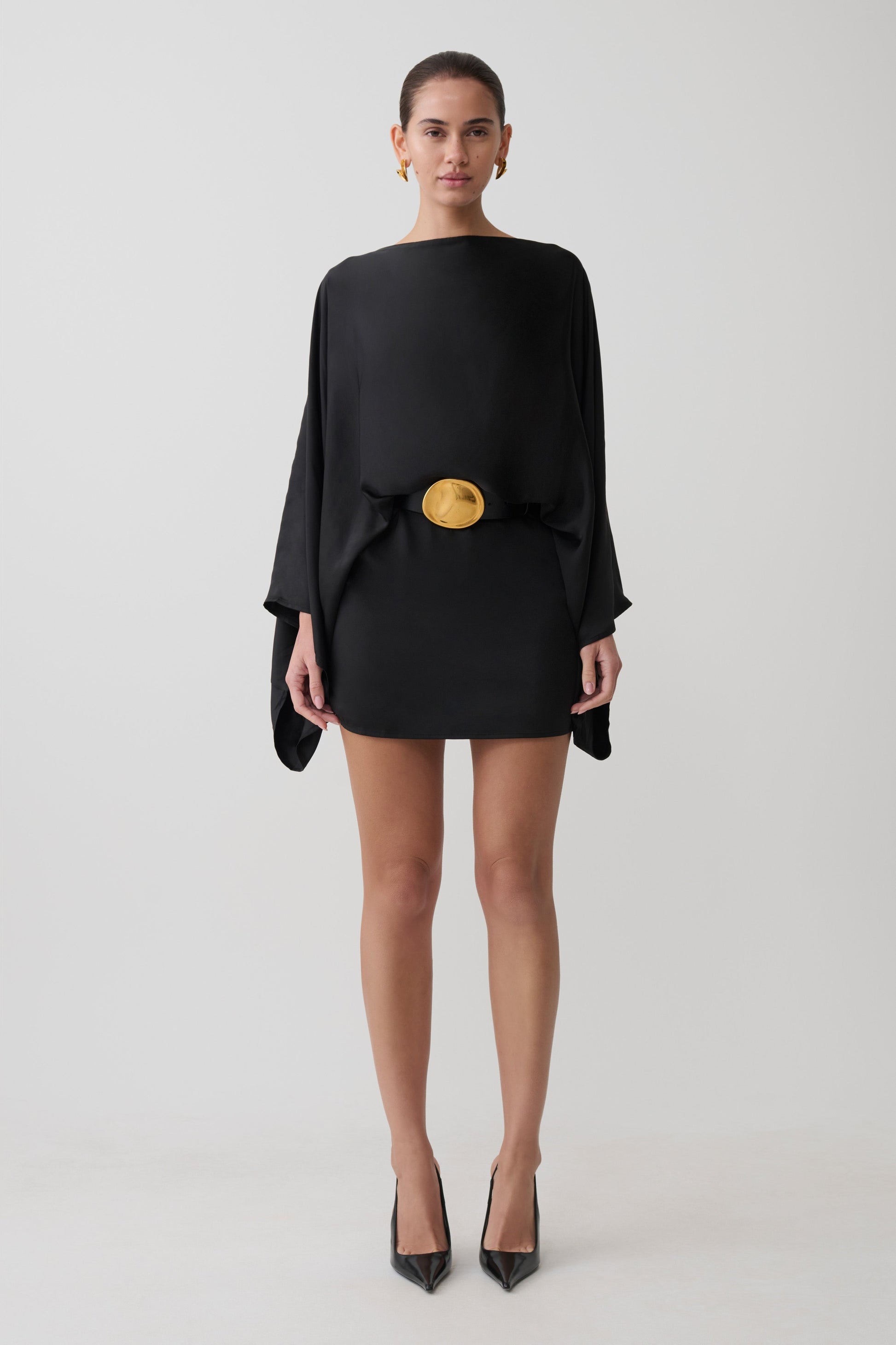 black satin short dress Mini - Black Button-Up Dress - Long Sleeve Mini It features a chic strapless bodice with a stylish fold Black Satin Cocktail Dress -