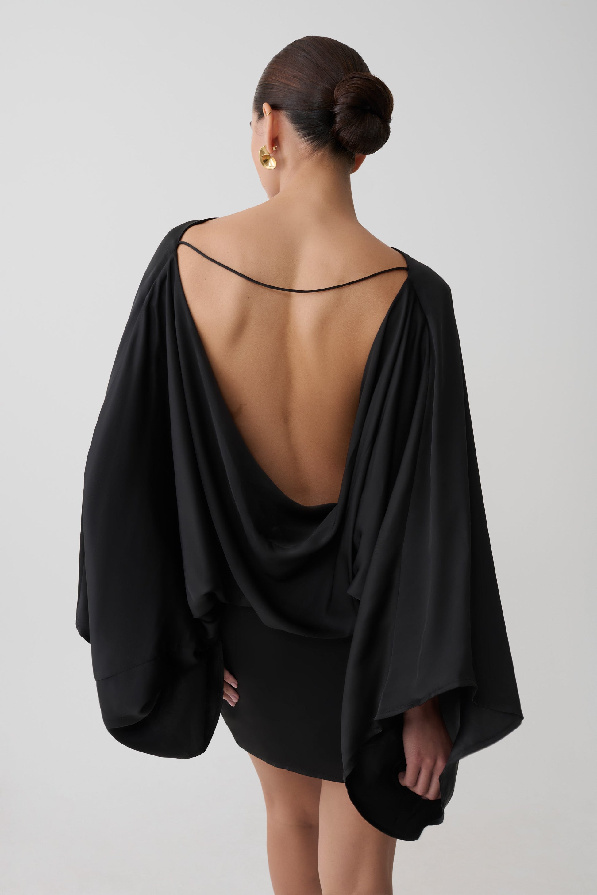 little black dress low back Rhinestone Backless Bow Mini | Womens | X-Large (Available in S, M, L) do not bleach Black Low Back Sleeveless Mini