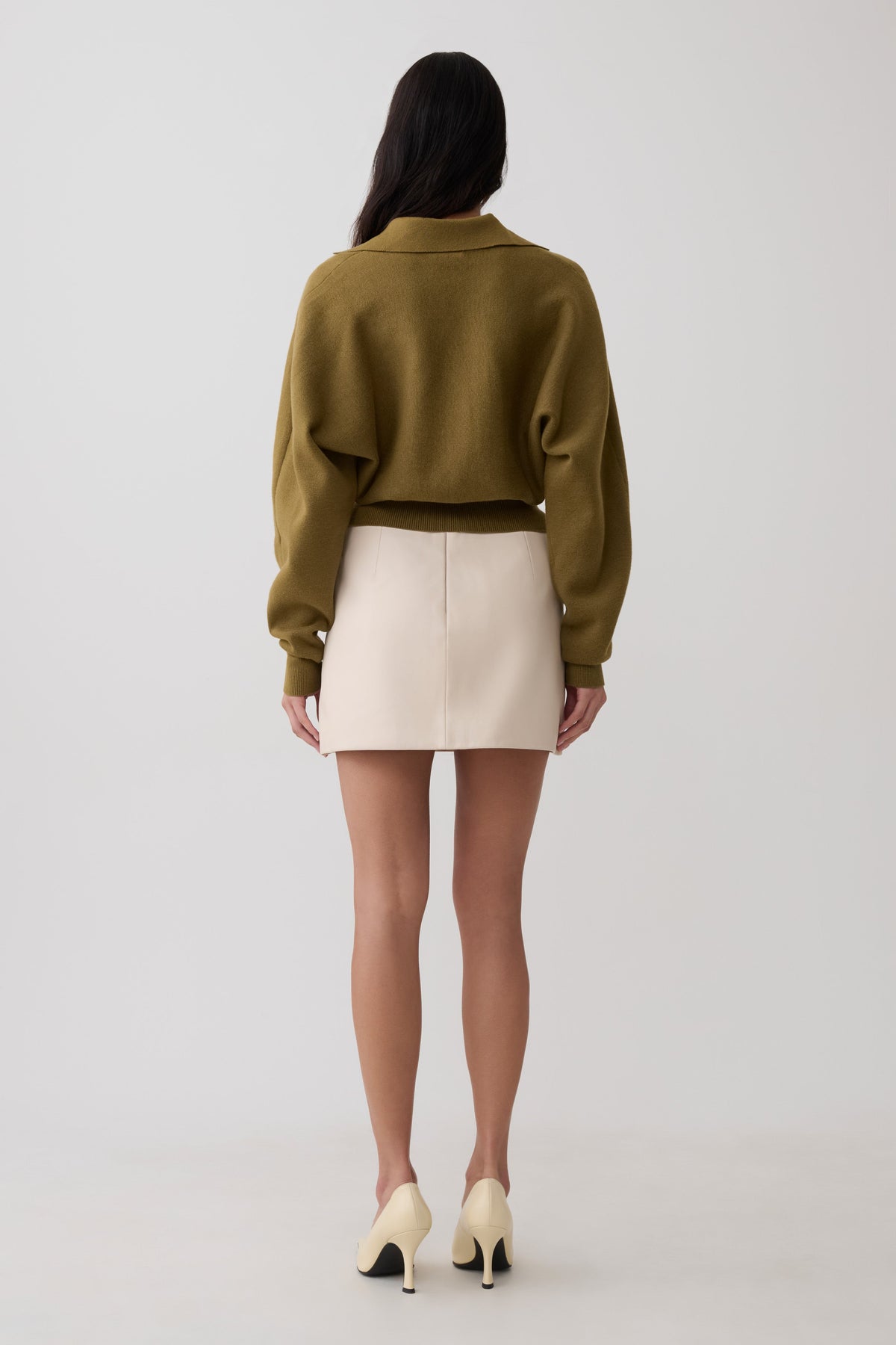 Kasey Long Sleeve Blouson Top - Olive #3