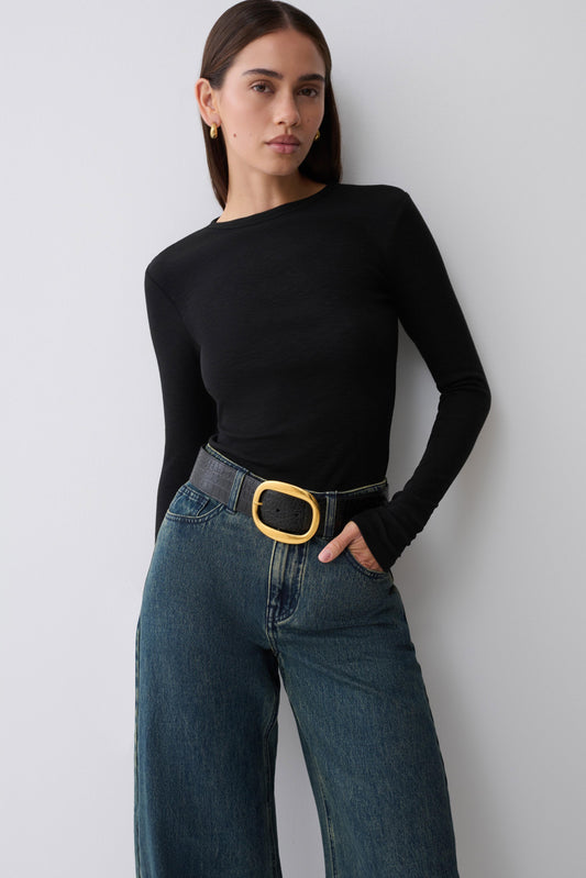 Leny Long Sleeve Top - Black