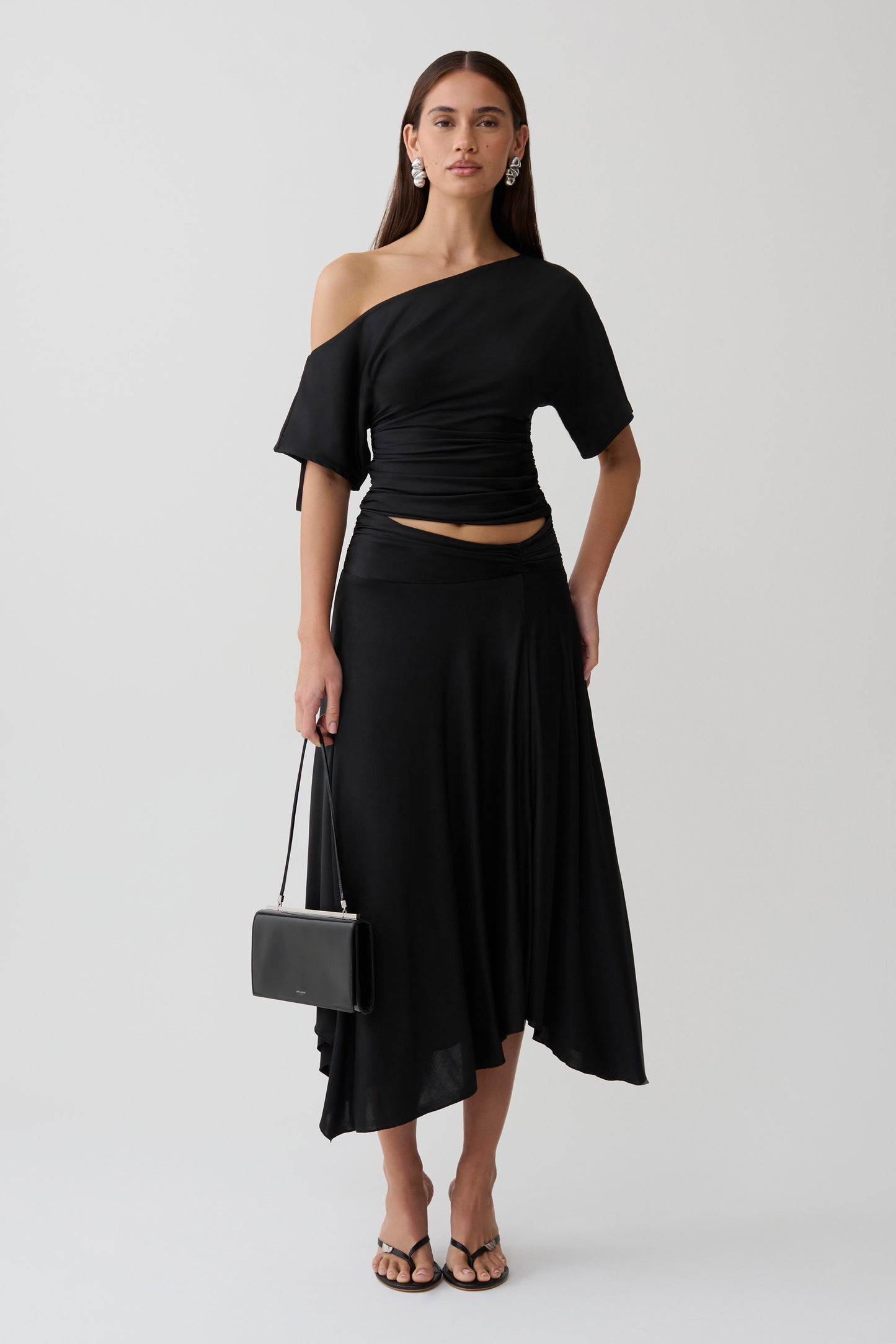 Luu Slinky Midi Skirt - Black