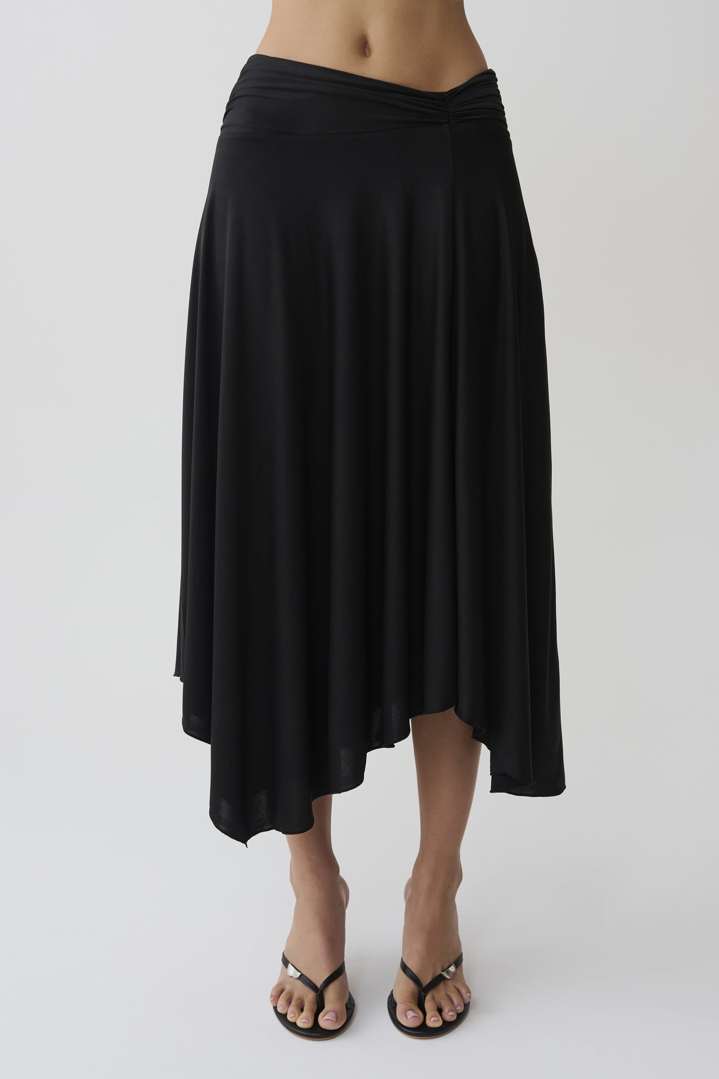 Luu Slinky Midi Skirt - Black