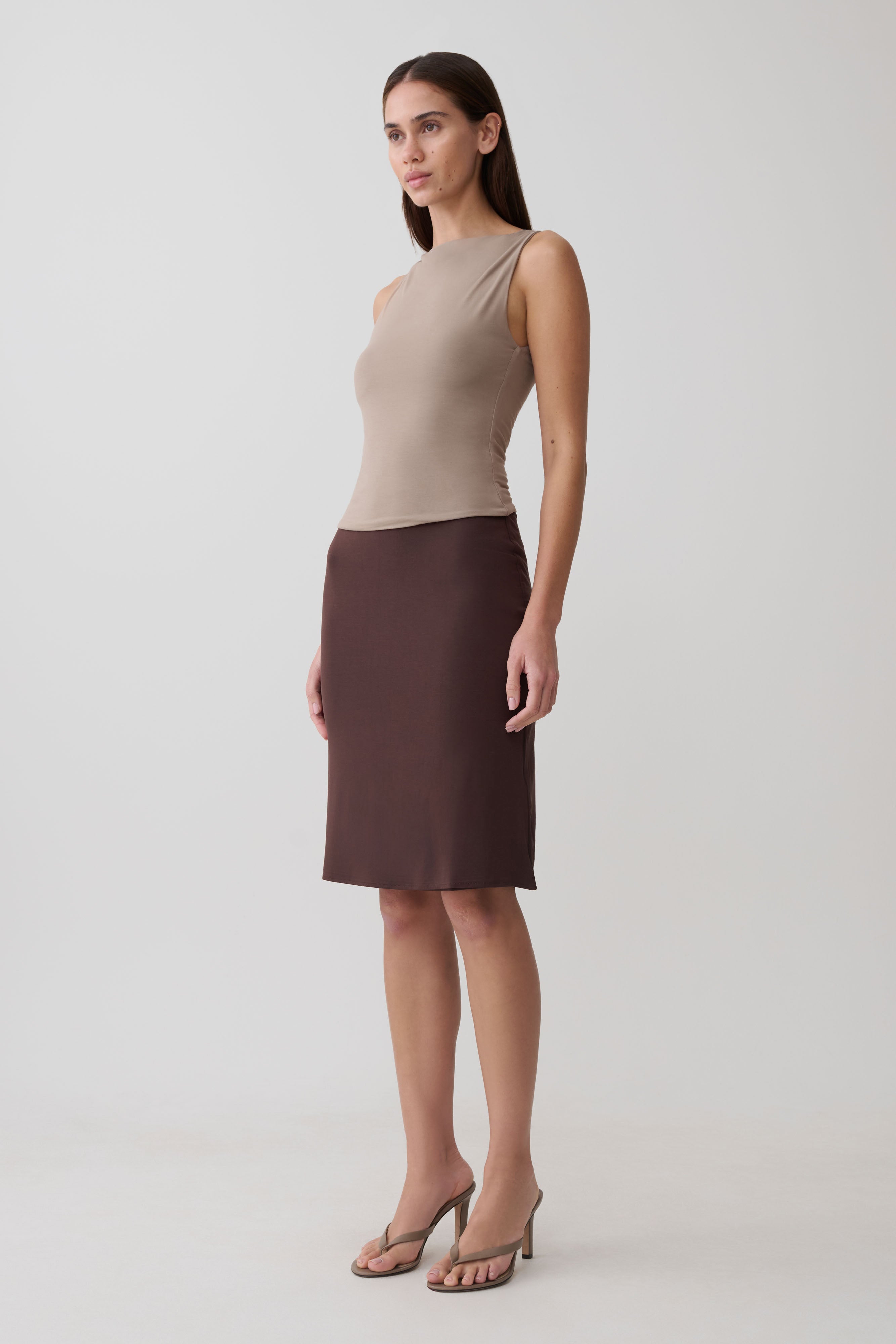 Nicolette Sleeveless Tank Top - Neutral | MESHKI US