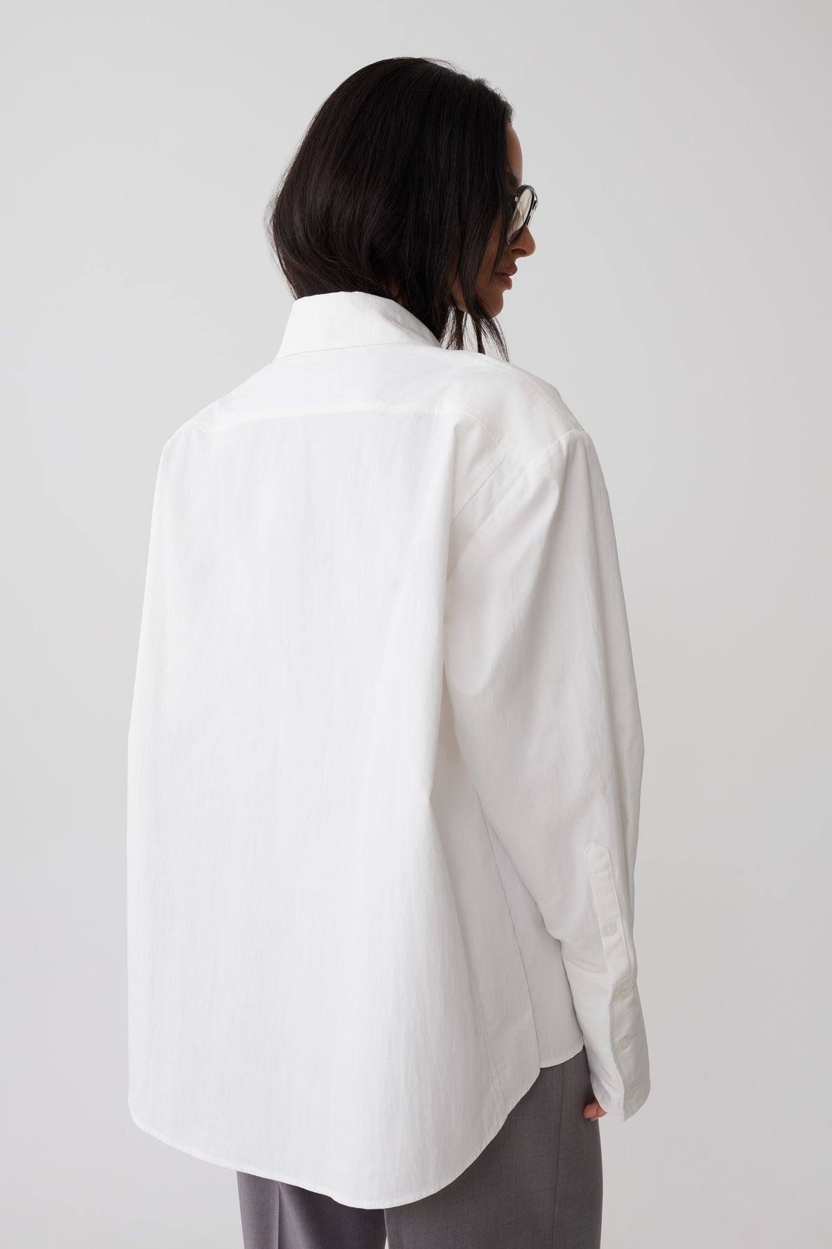 Rosalind Button Back Cotton Shirt - White