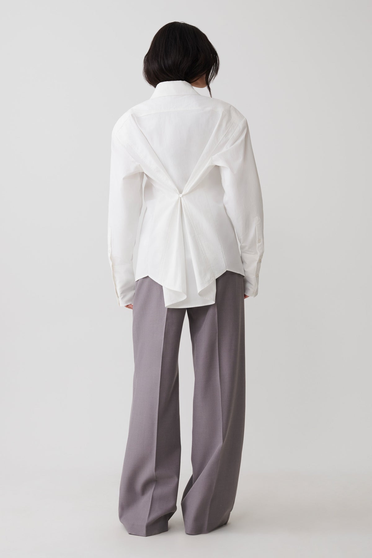 Rosalind Button Back Cotton Shirt - White #8