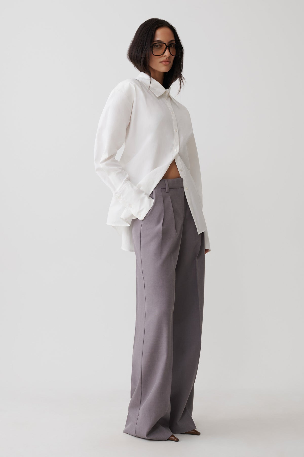 Rosalind Button Back Cotton Shirt - White #9